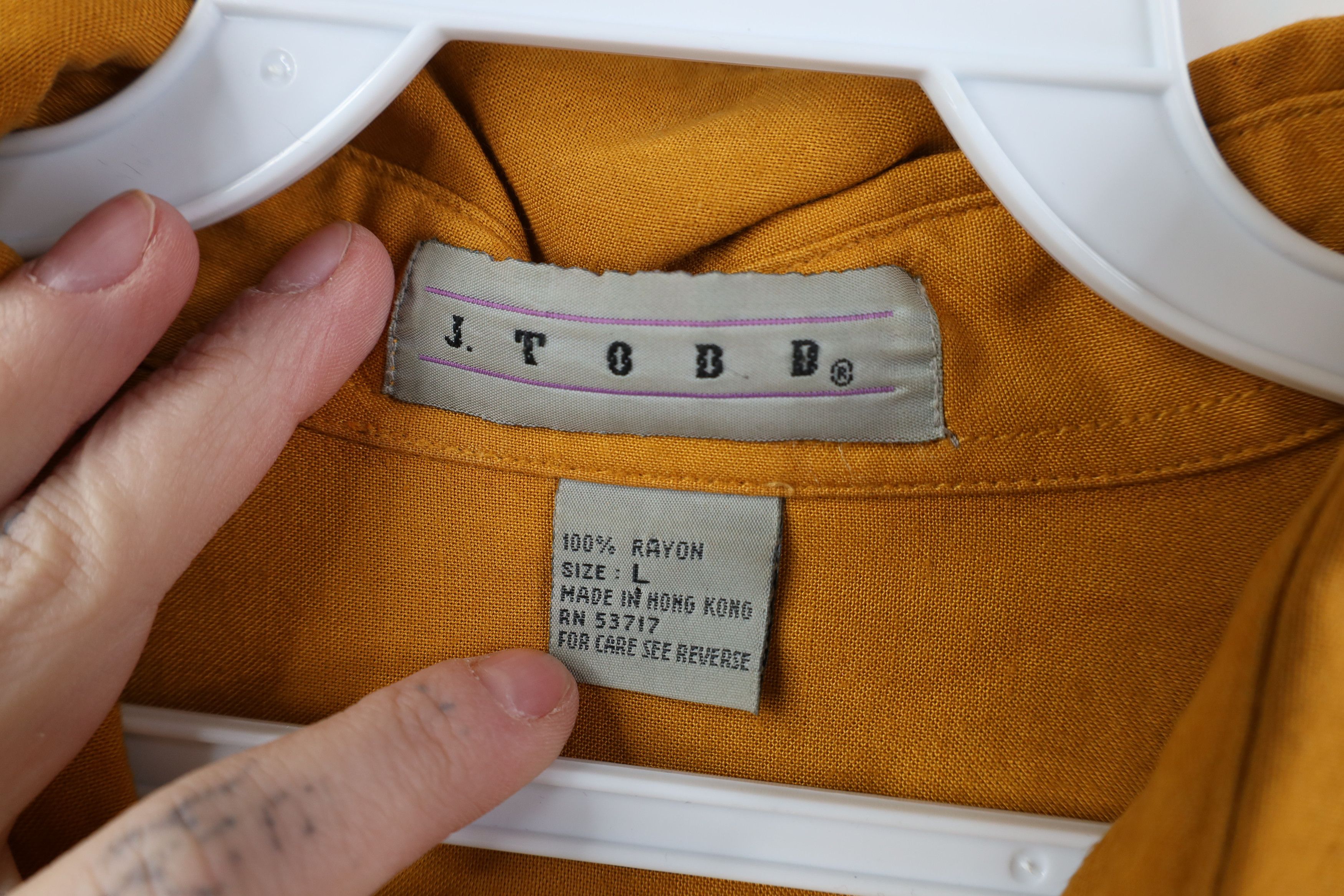Vintage Vintage 90s Streetwear Pigment Dye Button Shirt Orange Size US L / EU 52-54 / 3 - 10 Thumbnail