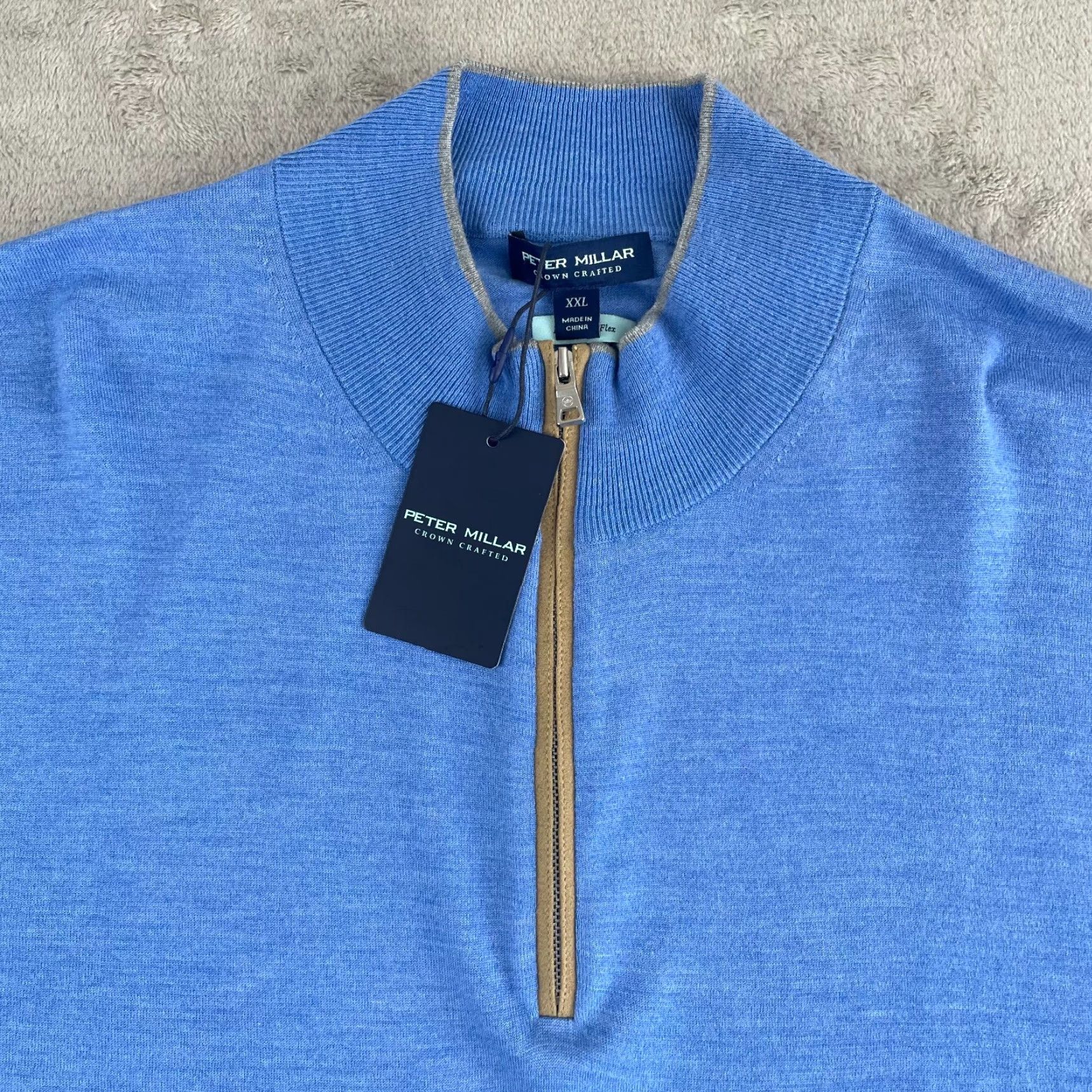 Peter Millar Peter Millar Crown Excursionist Flex Quarter-Zip Sweater Men 2XL Blue NWT Size US XXL / EU 58 / 5 - 3 Thumbnail