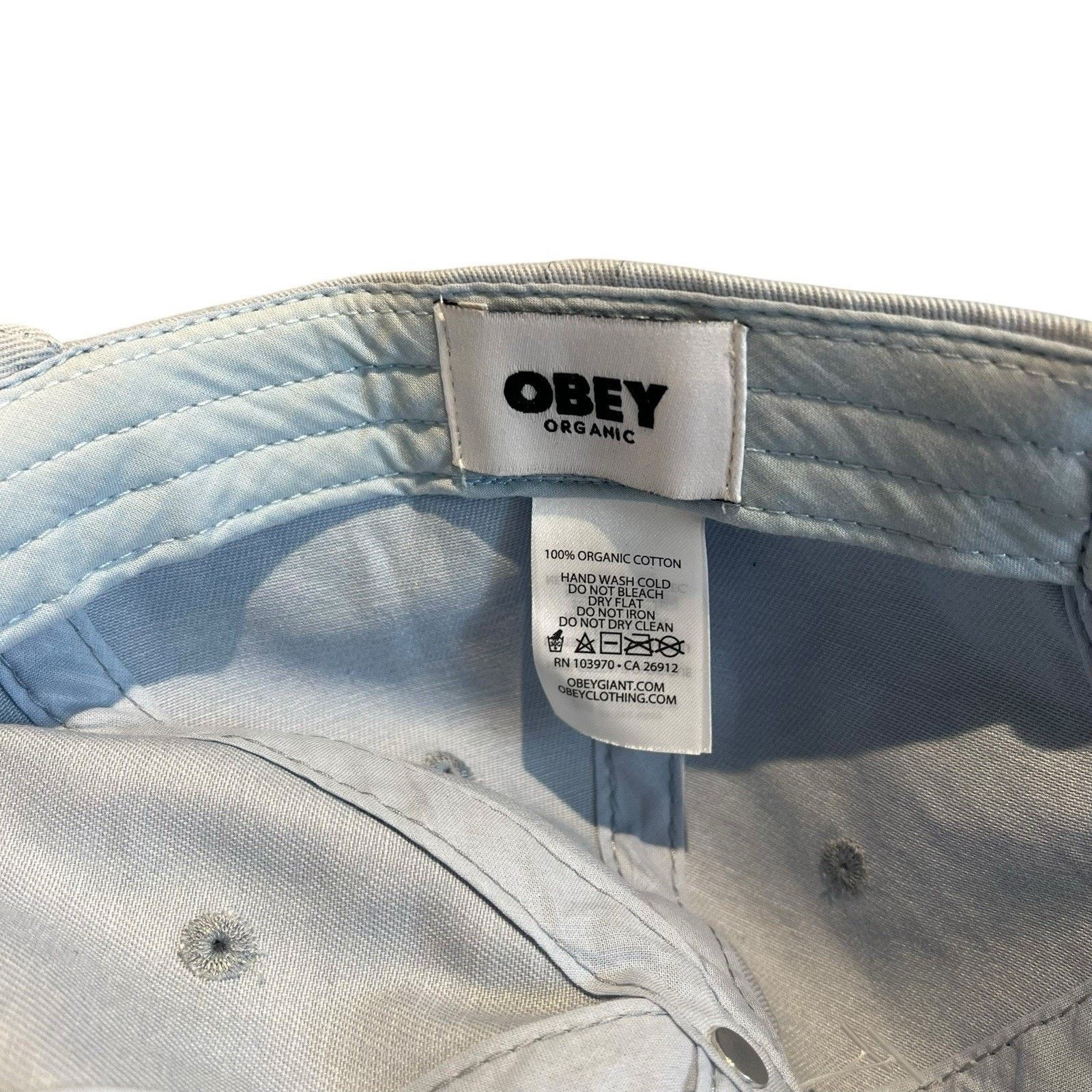 Obey Obey Organic baby blue 6 panel strapback hat NWT Size ONE SIZE - 6 Thumbnail
