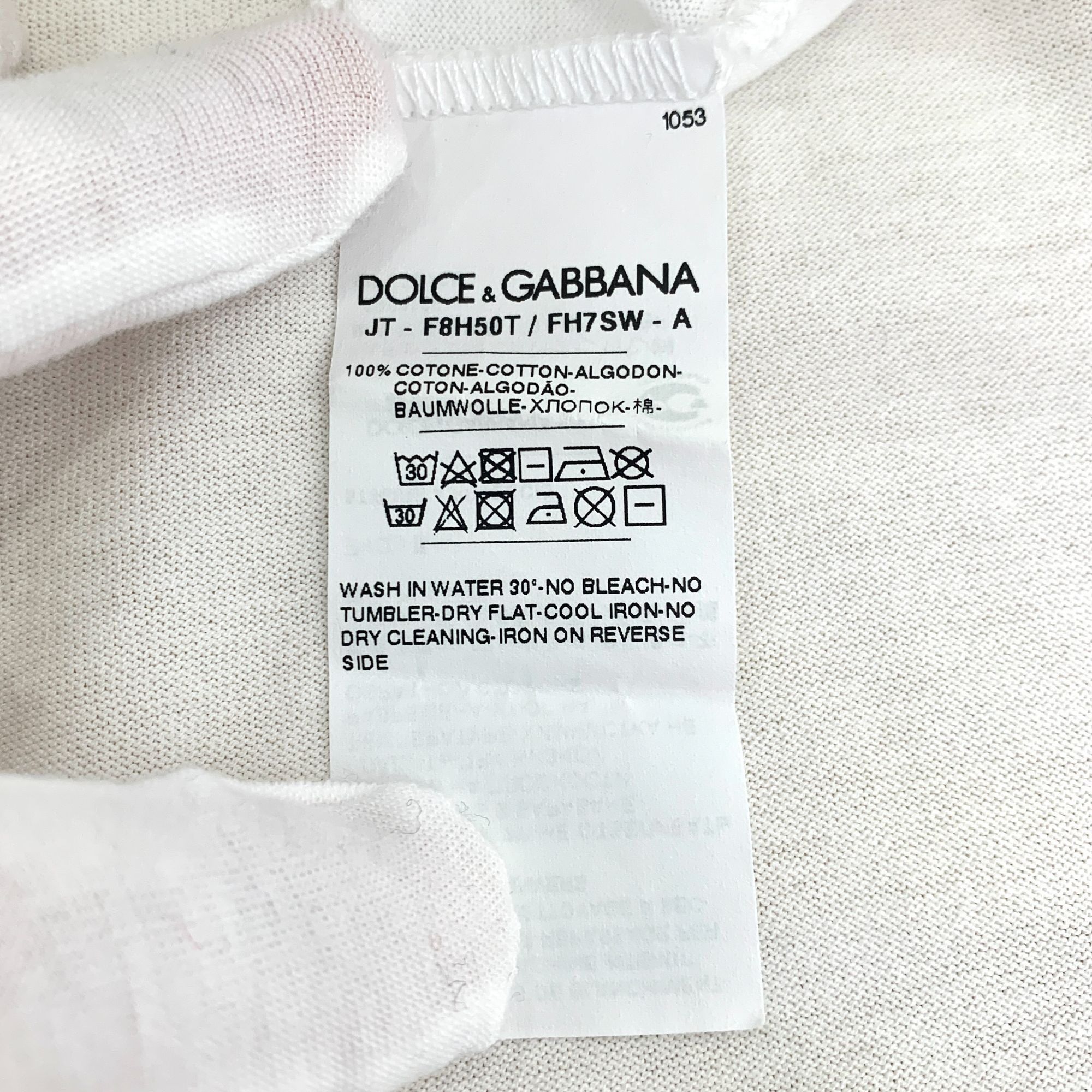 Dolce & Gabbana Dolce & Gabbana White Logo Print Crewneck T-shirt (Size 38/S Size S / US 4 / IT 40 - 2 Thumbnail