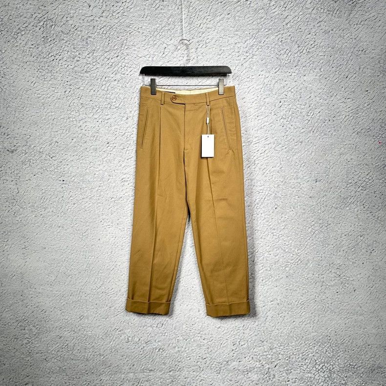 Gucci Brown Casual Straight Leg Pants with Logo-dmc Size US 31 - 1 Thumbnail
