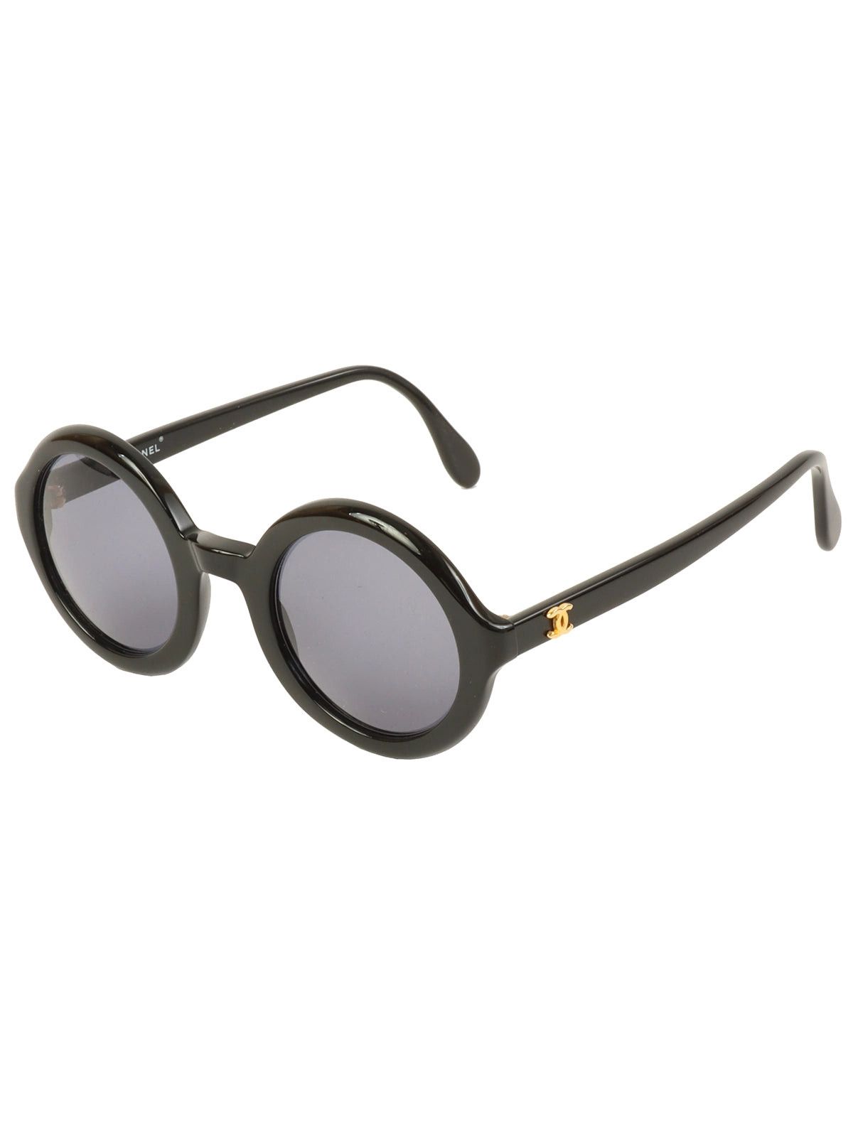 image of Chanel Side Cc Mark Plate Sunglass Black, Women's