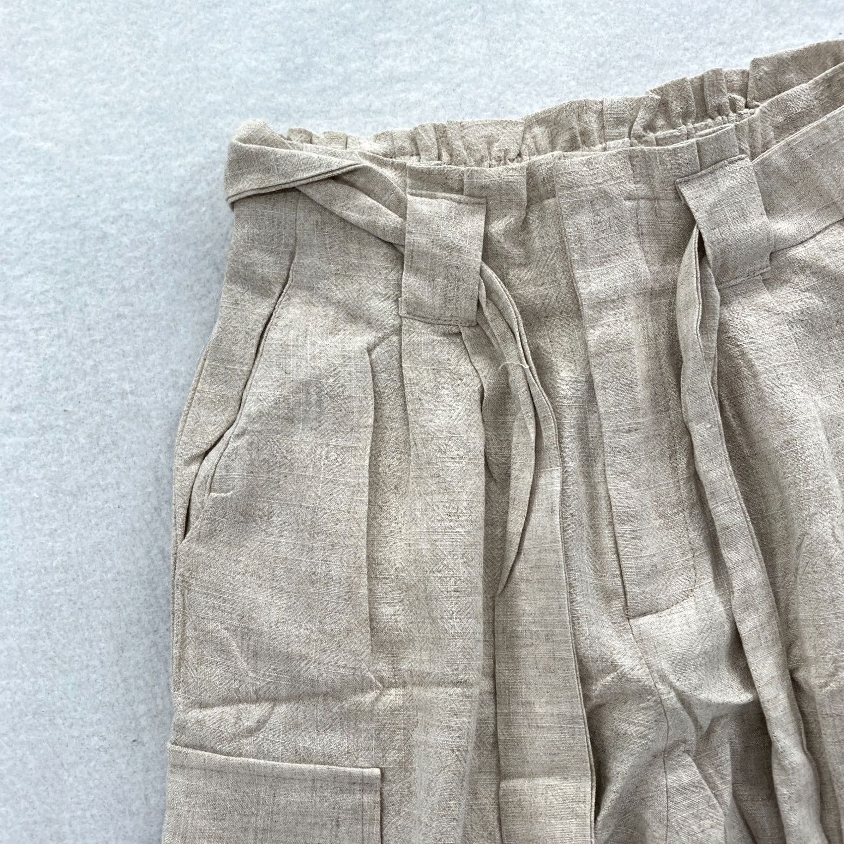 Vintage Hayden Los Angeles Brown Jogger Pants S Women's Linen Blend Tie Waist Utility Size 42" / US 20 - 4 Thumbnail