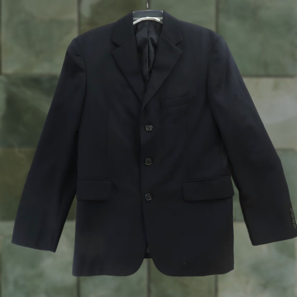 J.CREW Blazer Three Button Single-Breasted Wool 42R Mens Blue Navy - Jacket - Solid Pattern Regular Fit