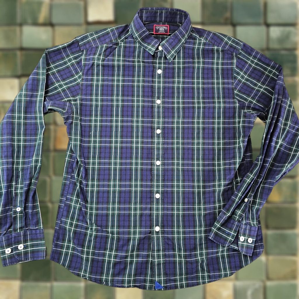 UNTUCKit UNTUCKit Shirt Mens M Blue Green Cotton Twill Button-Up Long Sleeve Casual Size US M / EU 48-50 / 2 - 1 Thumbnail