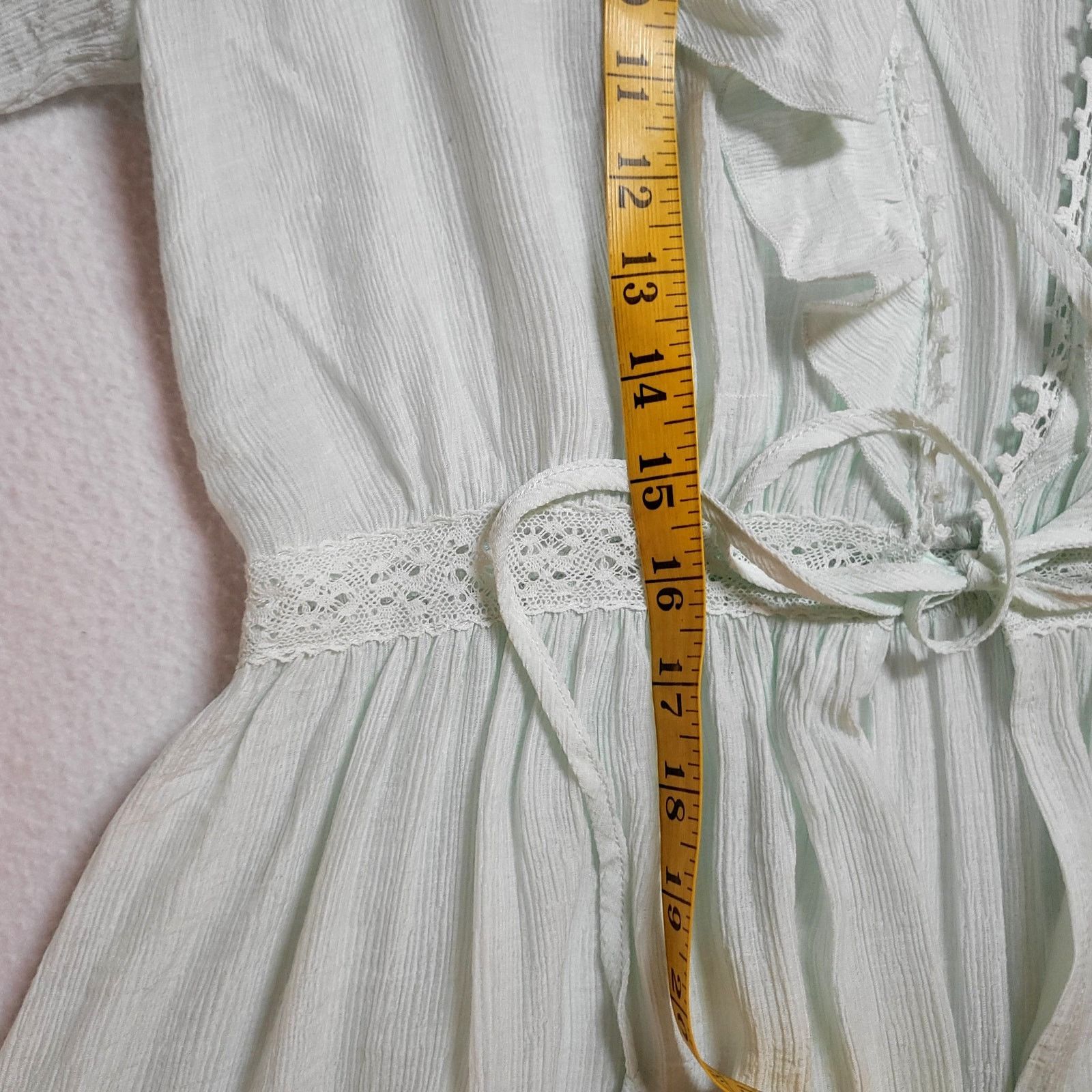 Forever 21 Forever 21 Maxi Duster L Mint Green Lace Cardigan Cover Size L / US 10 / IT 46 - 6 Thumbnail