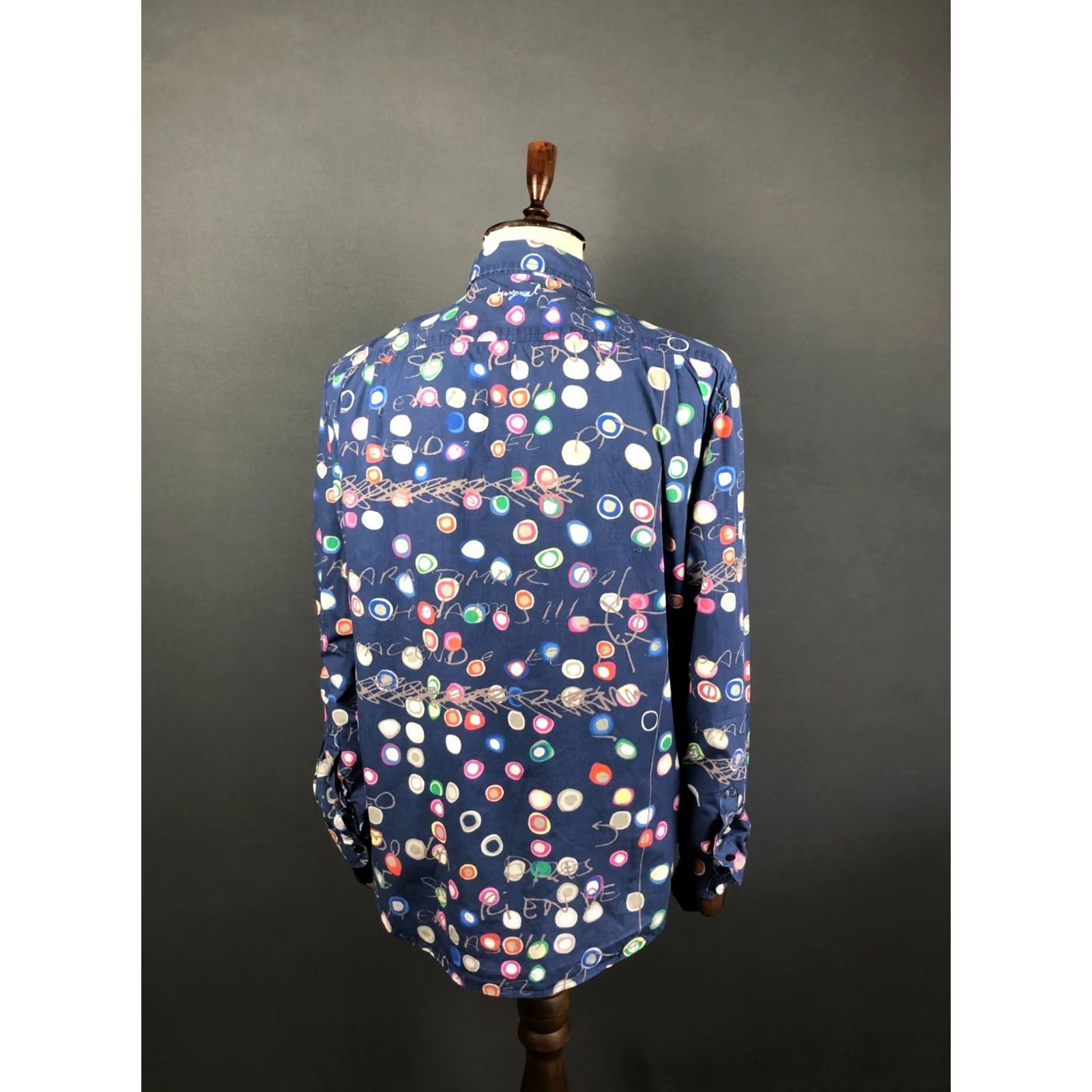Desigual Desigual Men's Shirt Geometric Cotton Patterned Blue 2XL Button-Up Long Sleeve Collared Embroidered Logo Casual Shirt Mens Size US XXL / EU 58 / 5 - 3 Thumbnail