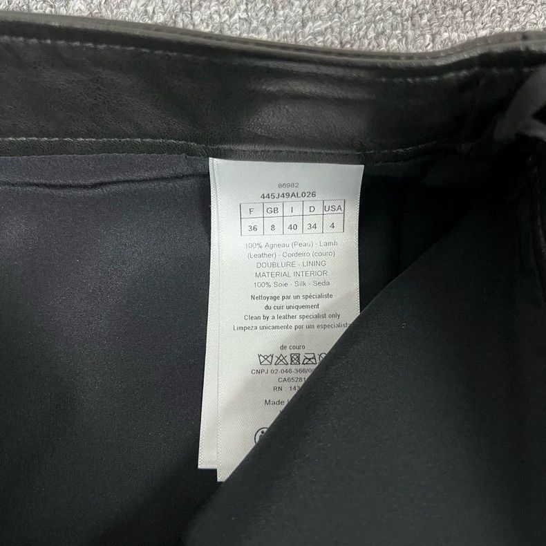 Dior Dior Black Leather Skirt with Bee Embroidery-2506 Size 35" - 7 Thumbnail