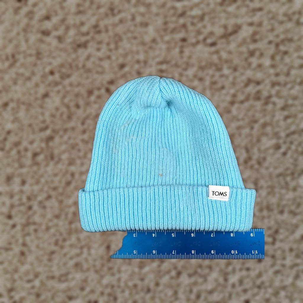 Toms Tom's Beanie Hat Adult One Size Light Blue Double Knit 100% Acrylic Ski Outdoor Casual Unisex Mens Womens Accessories Size ONE SIZE - 1 Thumbnail