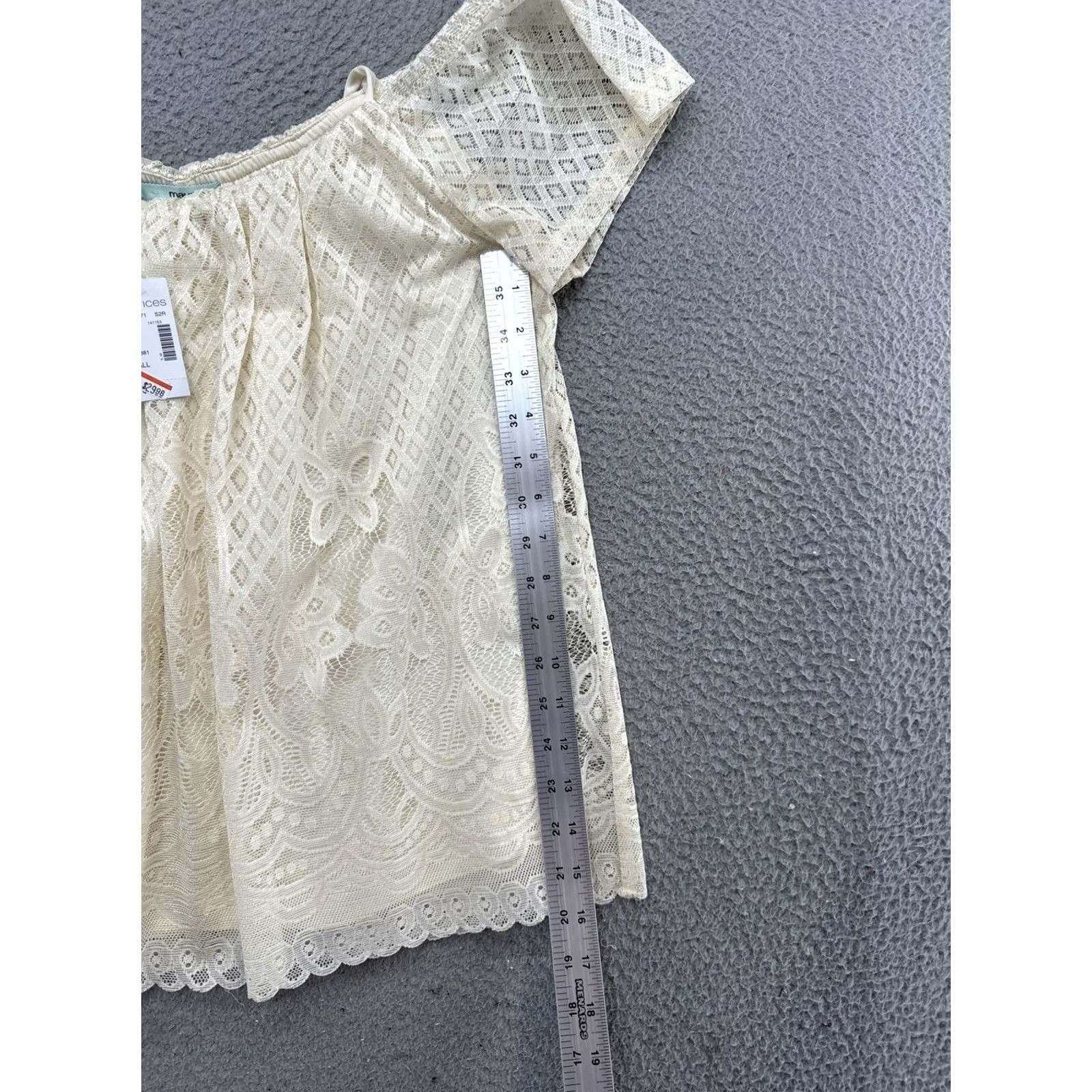 Vintage Maurices Women’s Blouse Cap Sleeve Sheer Lace Lightweight Top Small Ivory Casual Business Party Size S / US 4 / IT 40 - 5 Thumbnail