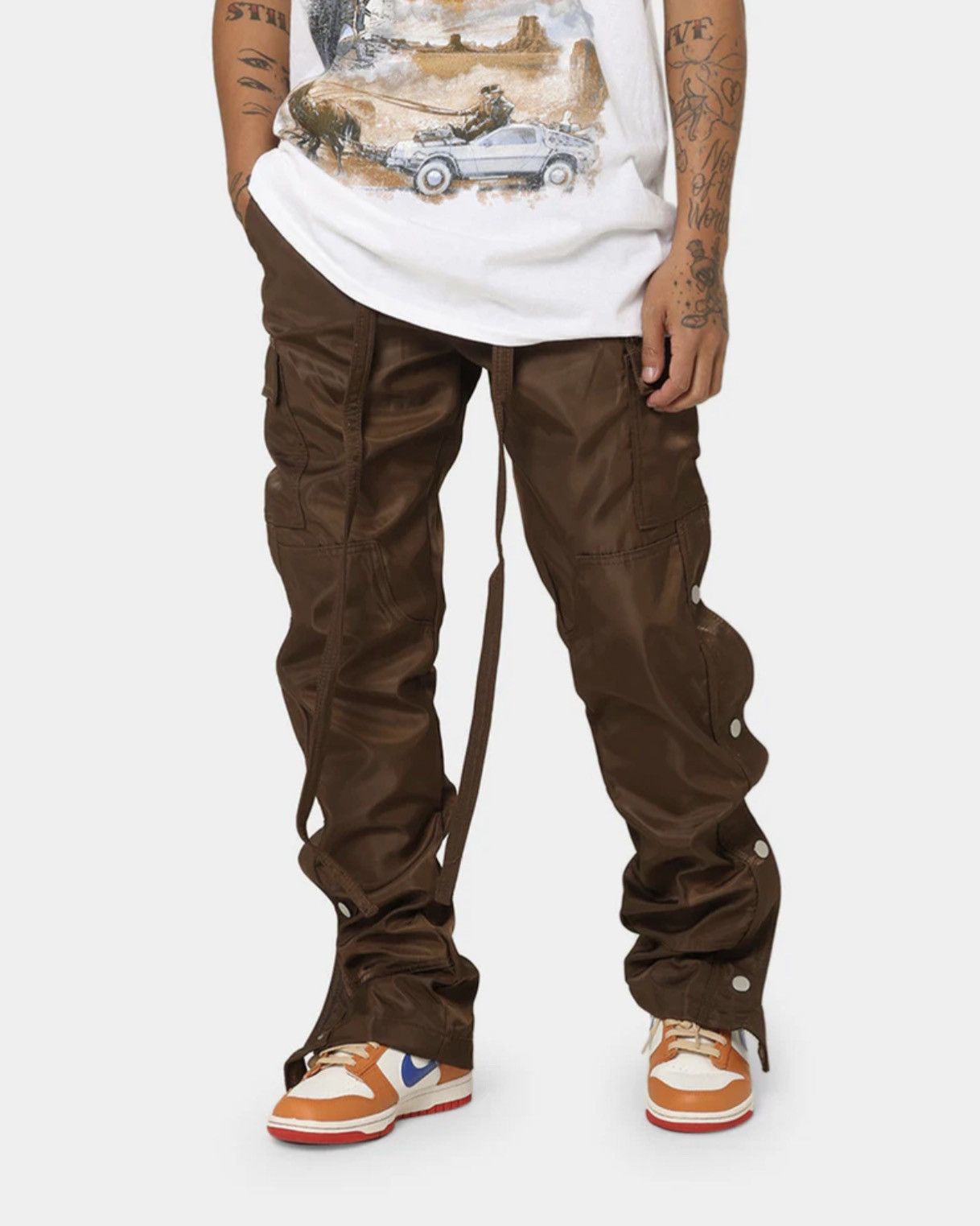 image of Jaded London x Mnml Snap Zipper Ii Cargo Pants in Brown, Men's (Size 33)