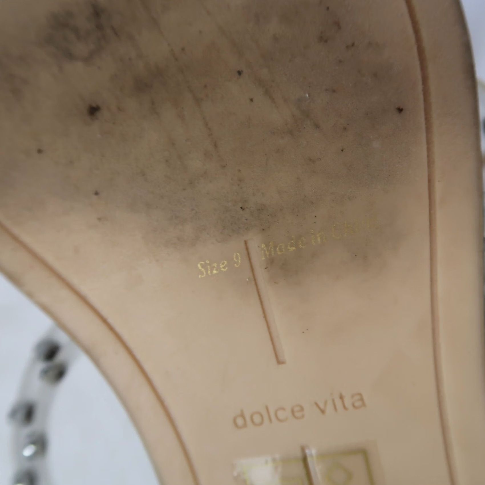 Dolce Vita Dolce Vita Izabel Studded Sandals Clear Vinyl Straps Snake Print Sandal Womens 9 Cream Slip-On Casual Flat Spring Summer Size US 9 / IT 39 - 5 Thumbnail