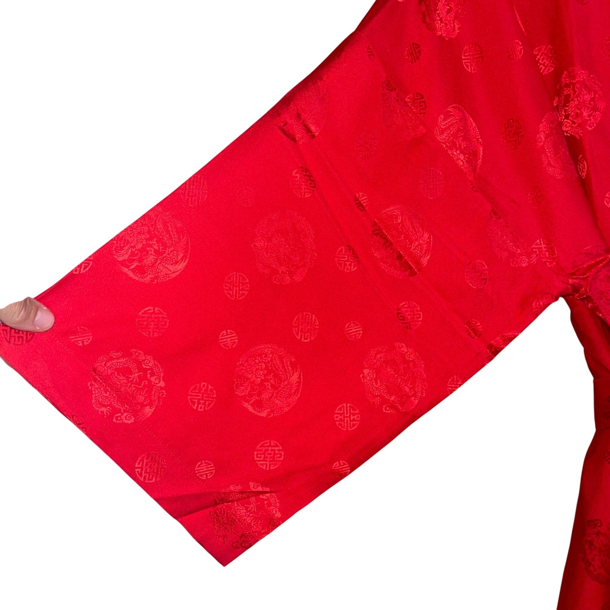 Vintage Vintage Womens Robe Size XL Red Belt V Neck Wrap Size ONE SIZE - 7 Thumbnail