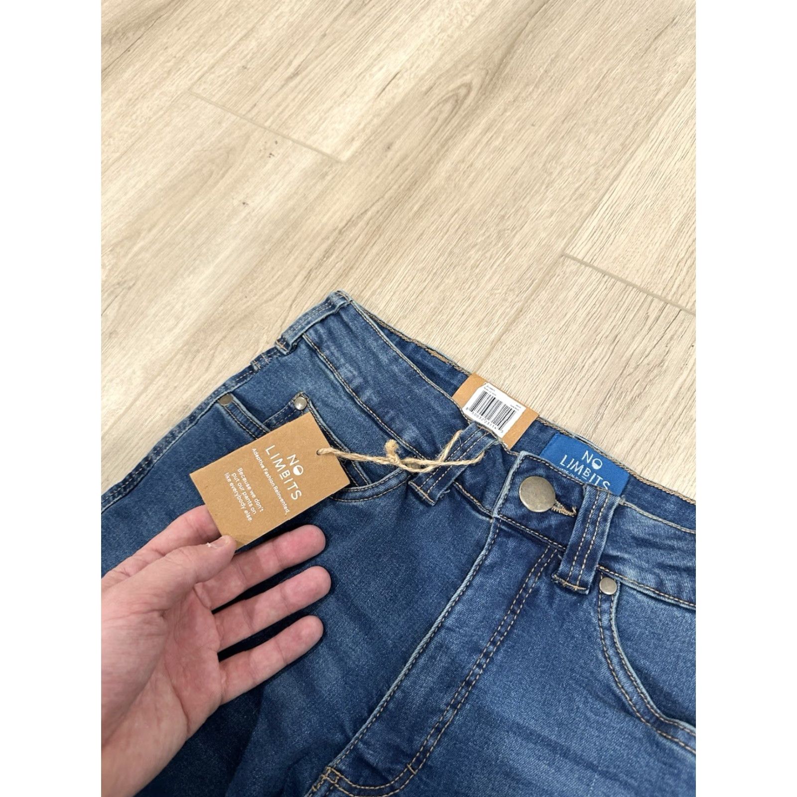 Vintage NWT No Limbits Denim Jeans 30x30 Mens Blue Dark Wash Stretch Zipper Straight Grunge 30 Inseam Jeans Mens Regular Fit Trend Size US 30 / EU 46 - 5 Thumbnail