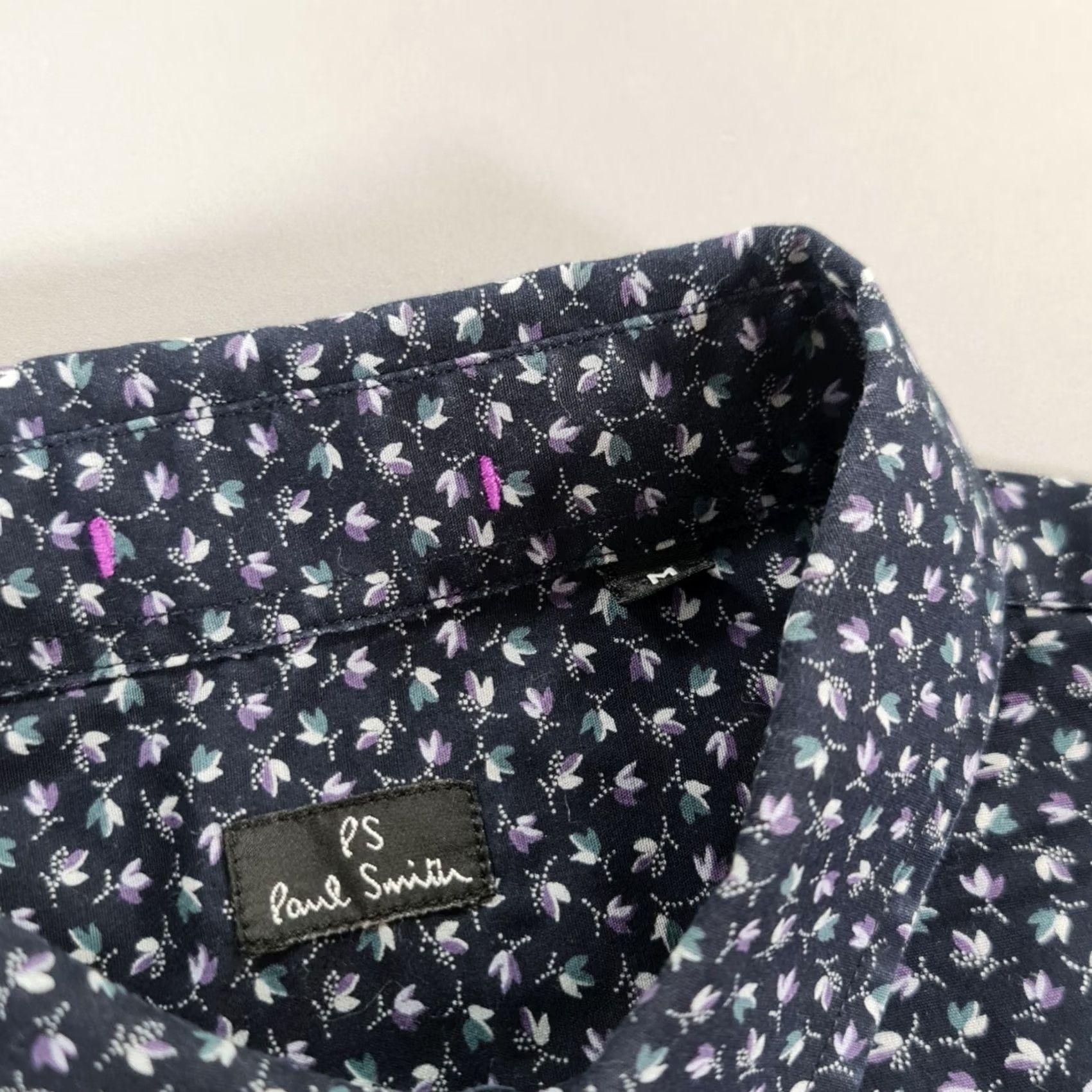 Paul Smith Paul Smith Mens Shirt Navy Blue Floral Cotton Button-Up Long Sleeve Slim M Casual Summer Holiday City London Women's? Size US M / EU 48-50 / 2 - 3 Thumbnail