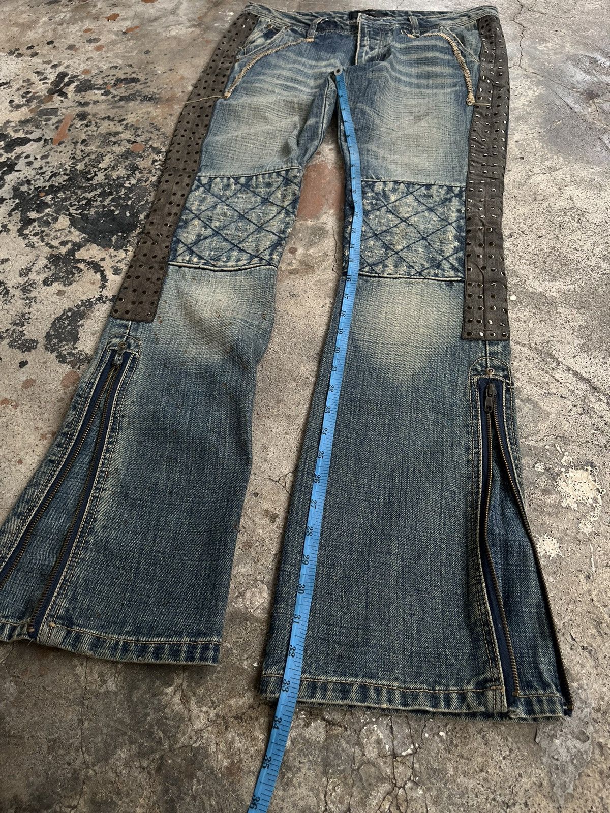 Isamu Katayama Backlash JAPANESE FLARE ZIPPER BOOT CUT DENIM PANTS PUNK STYLE GOTHIC Size US 32 / EU 48 - 20 Thumbnail
