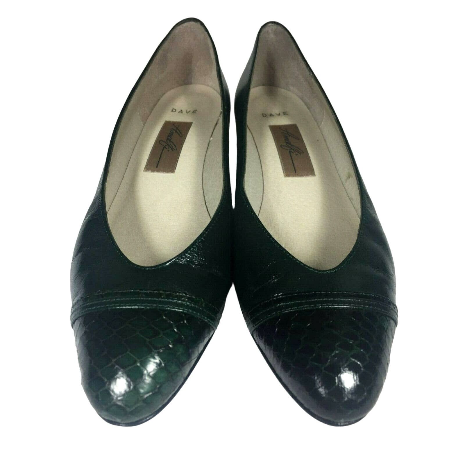 Other Amalfi Womens Italy Made Green Leather Cap Toe Shoes Sz 7.5 Size US 7.5 / IT 37.5 - 2 Thumbnail