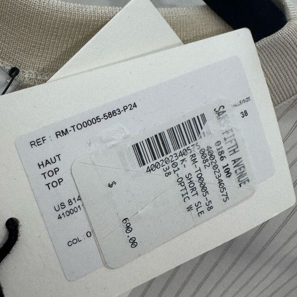 Lanvin Lanvin Striped Logo T-Shirt Silk White Men’s Size 38/US Medi Size US M / EU 48-50 / 2 - 4 Thumbnail