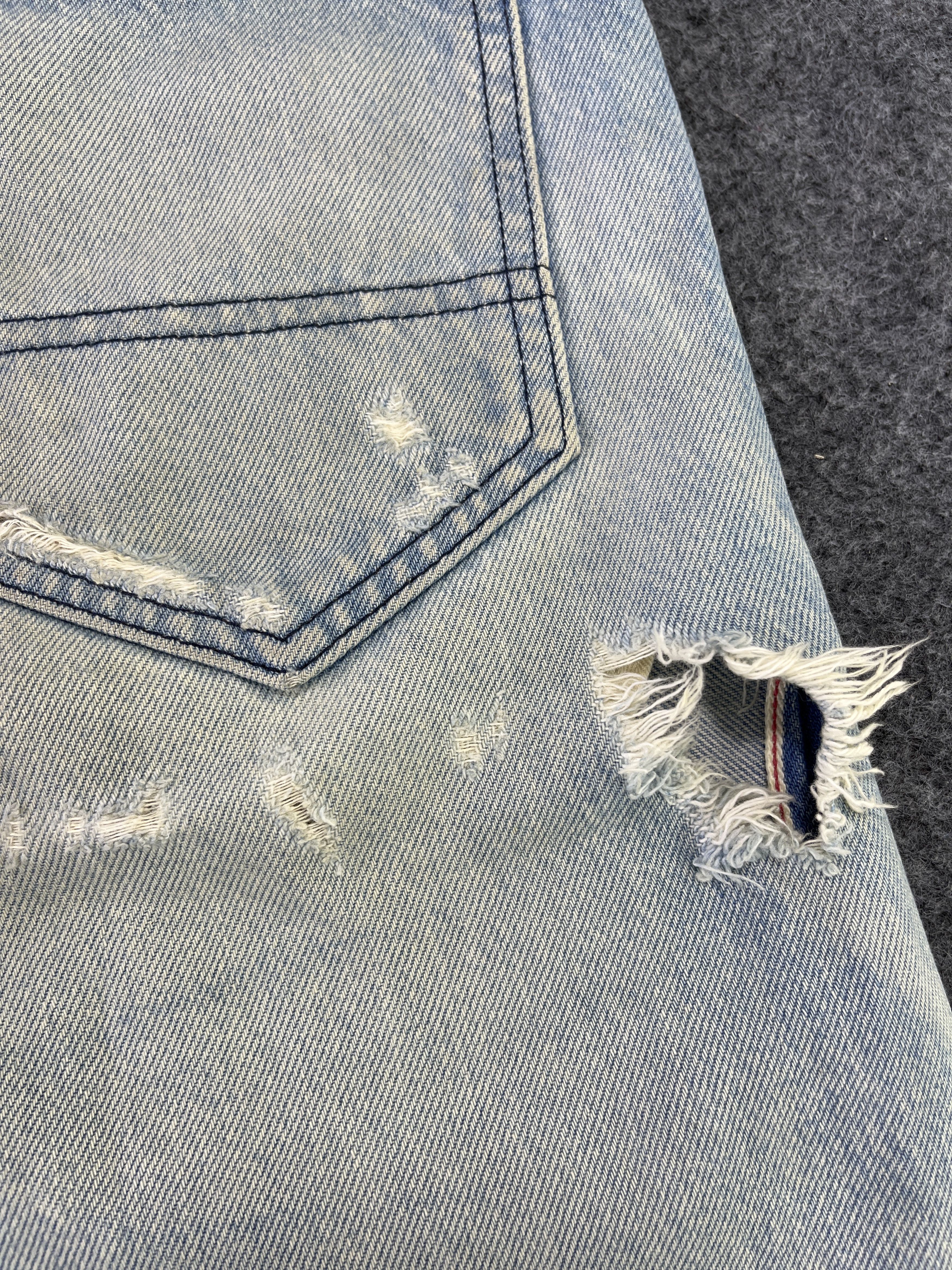 Japanese Brand NO ID Distressed Jeans Red Line Denim - J835 Size 32" / US 10 / IT 46 - 16 Thumbnail