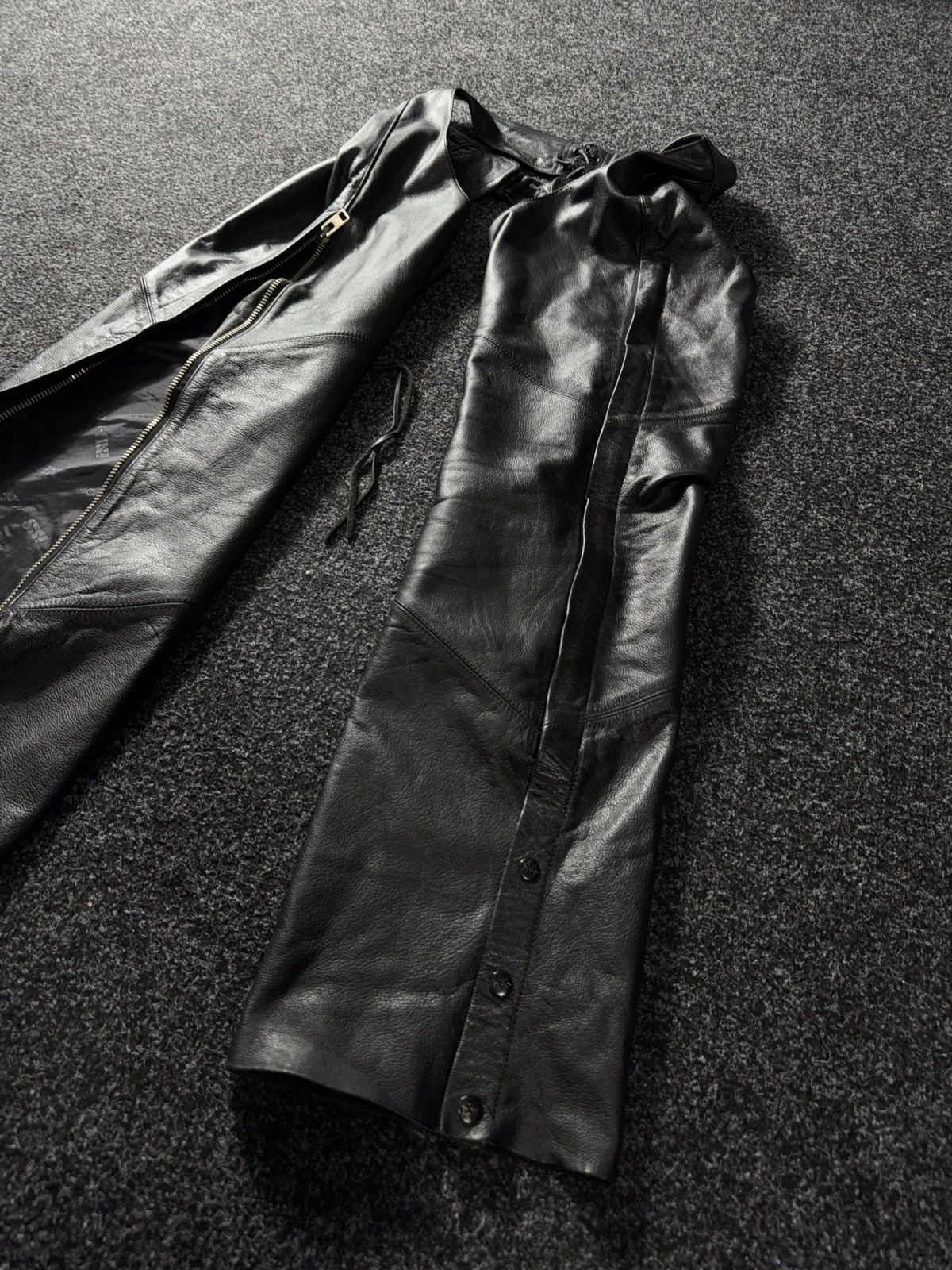 Leather Vintage 90s IXS 1990's Leather Moto Racing pants Chaps Size US 32 / EU 48 - 5 Thumbnail