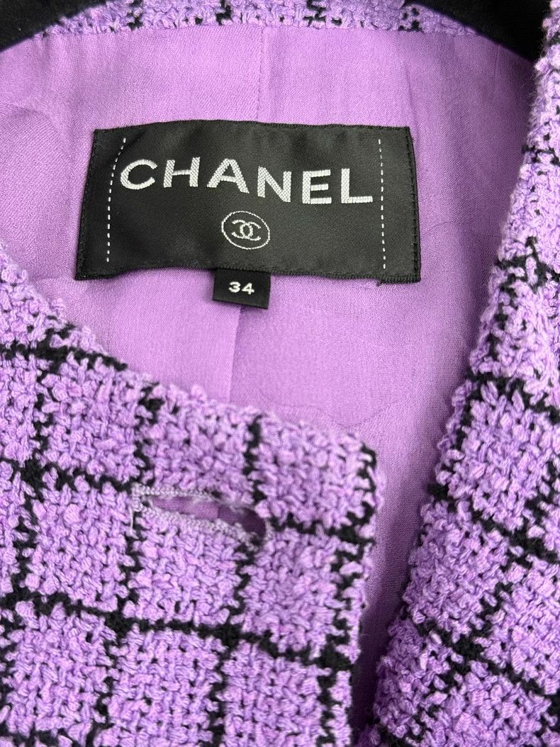 Chanel Chanel 22 spring and summer purple plaid four-pocket knitt Size XXS / US 00 / IT 34 - 4 Thumbnail
