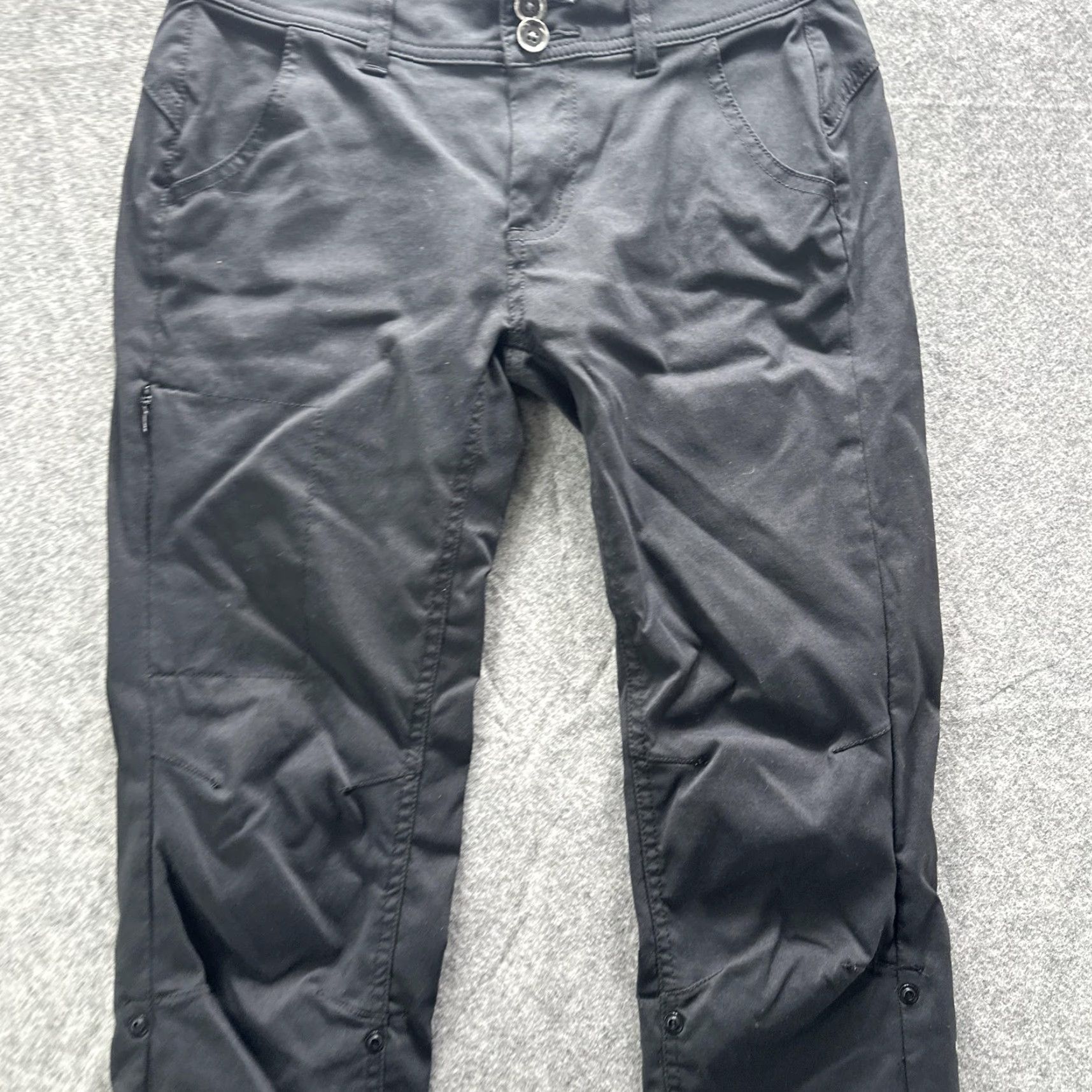 Prana PrAna Pants Womens 4 Short Black Nylon Stretch Hiking Outdoor Travel Utility Size 27" / US 4 / IT 40 - 5 Thumbnail