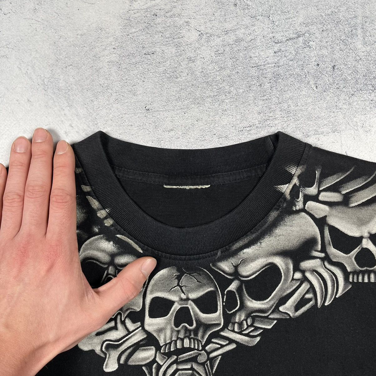 Vintage Vintage Skulls All Over Print rare single stitch T shirt 90s Size US M / EU 48-50 / 2 - 10 Thumbnail