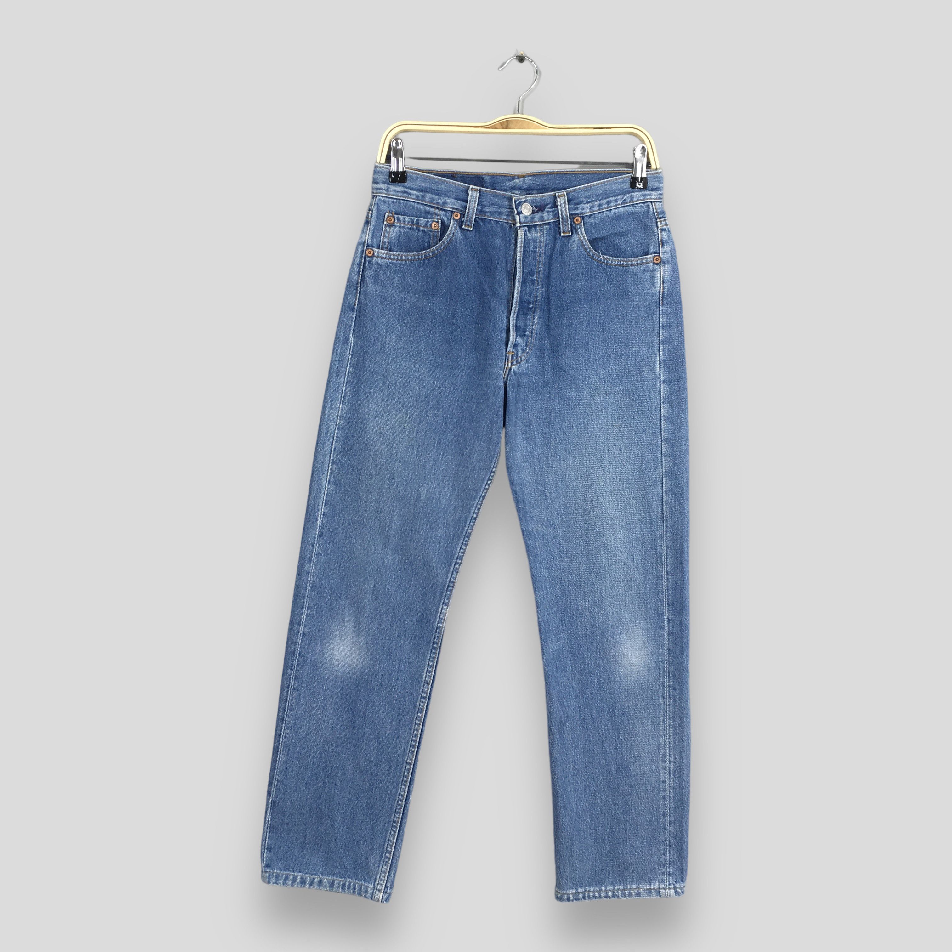 image of Size 28X27.5 Vintage 90's Levi's 501 Faded Blue Jeans, Men's