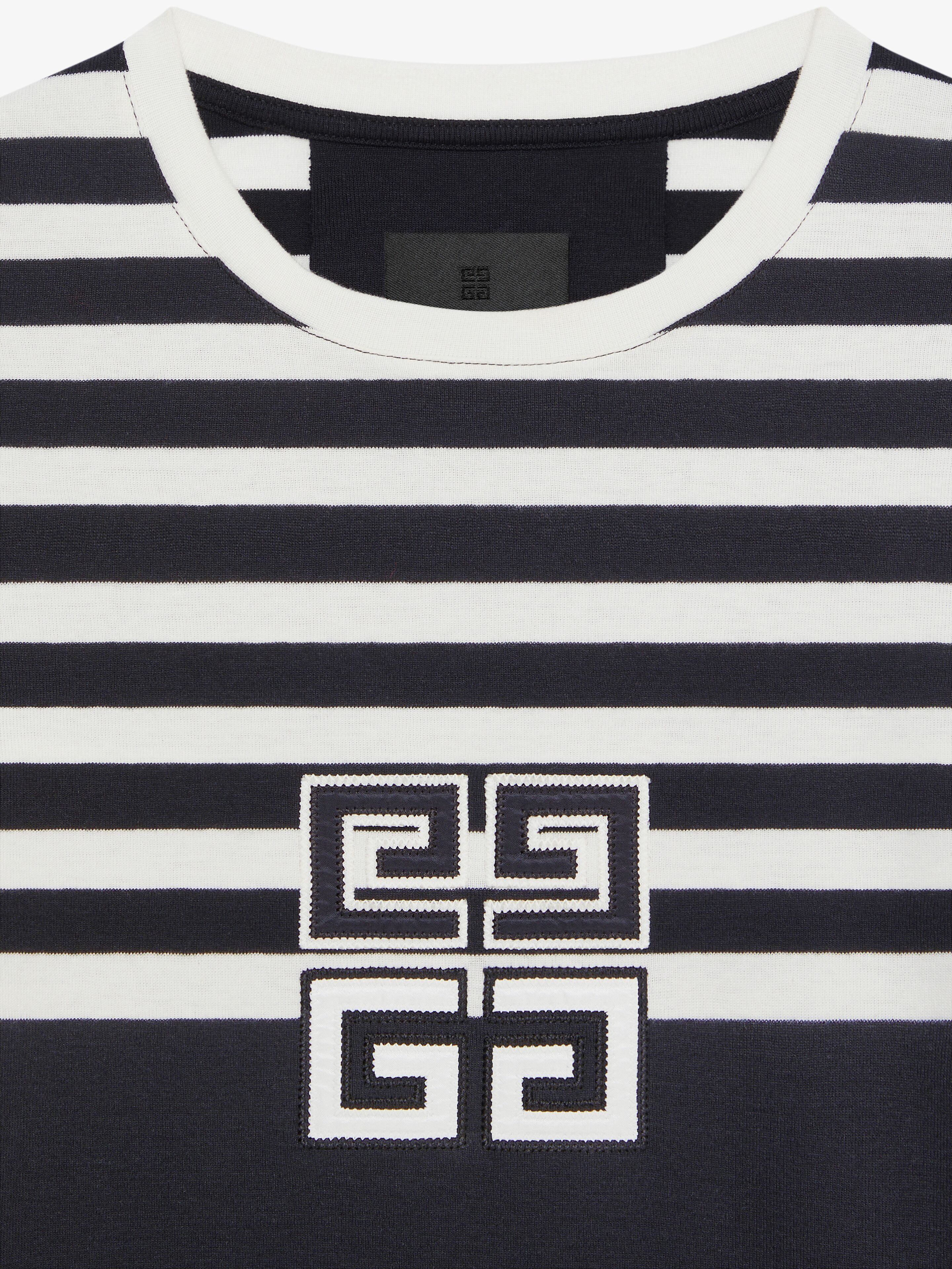 Givenchy o1srvl11e0325 4G Slim Fit T-Shirt With Stripes Black/White Size S / US 4 / IT 40 - 5 Thumbnail