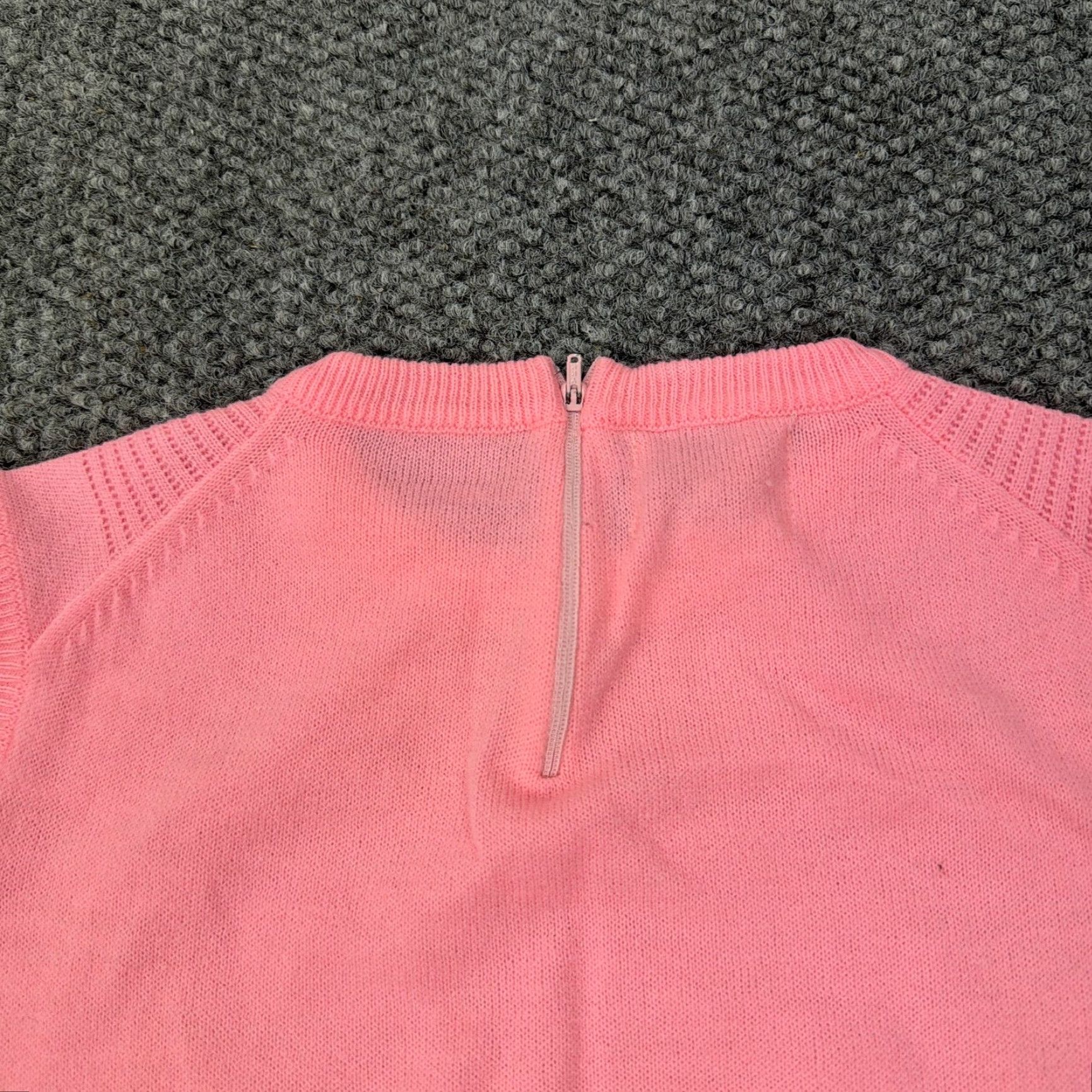 Pinko VINTAGE Westarknits Sweater Vest Womens 34 Pink Knit Acrylic Back Zip 60s 70s Size XXS / US 00 / IT 34 - 4 Thumbnail