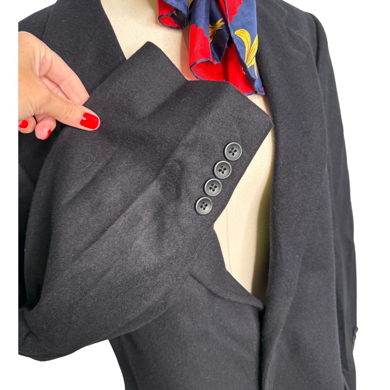 Oscar De La Renta Oscar de la Renta wool cashmere navy blue jacket size 42R Size 42R - 3 Thumbnail