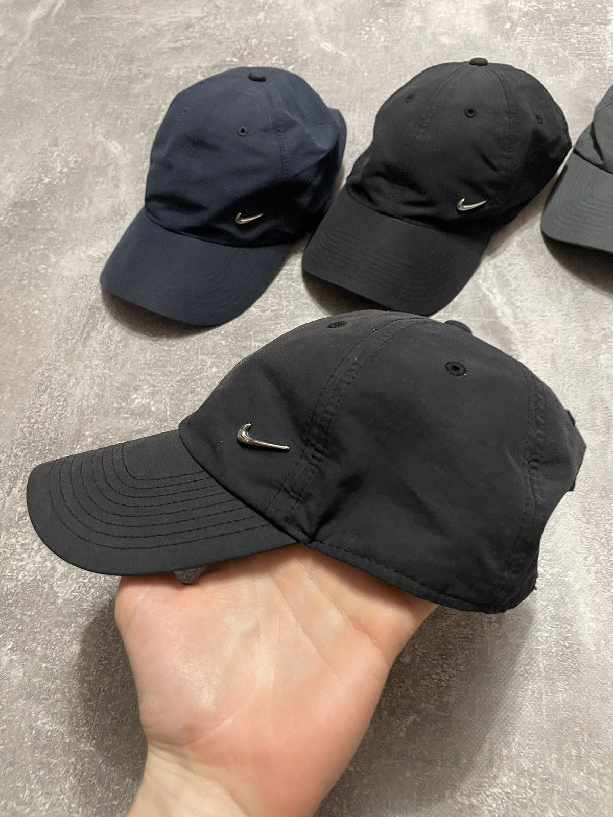 Nike × Vintage x6 Nike Metallic Swoosh Logo Cap Y2K Size ONE SIZE - 14 Thumbnail