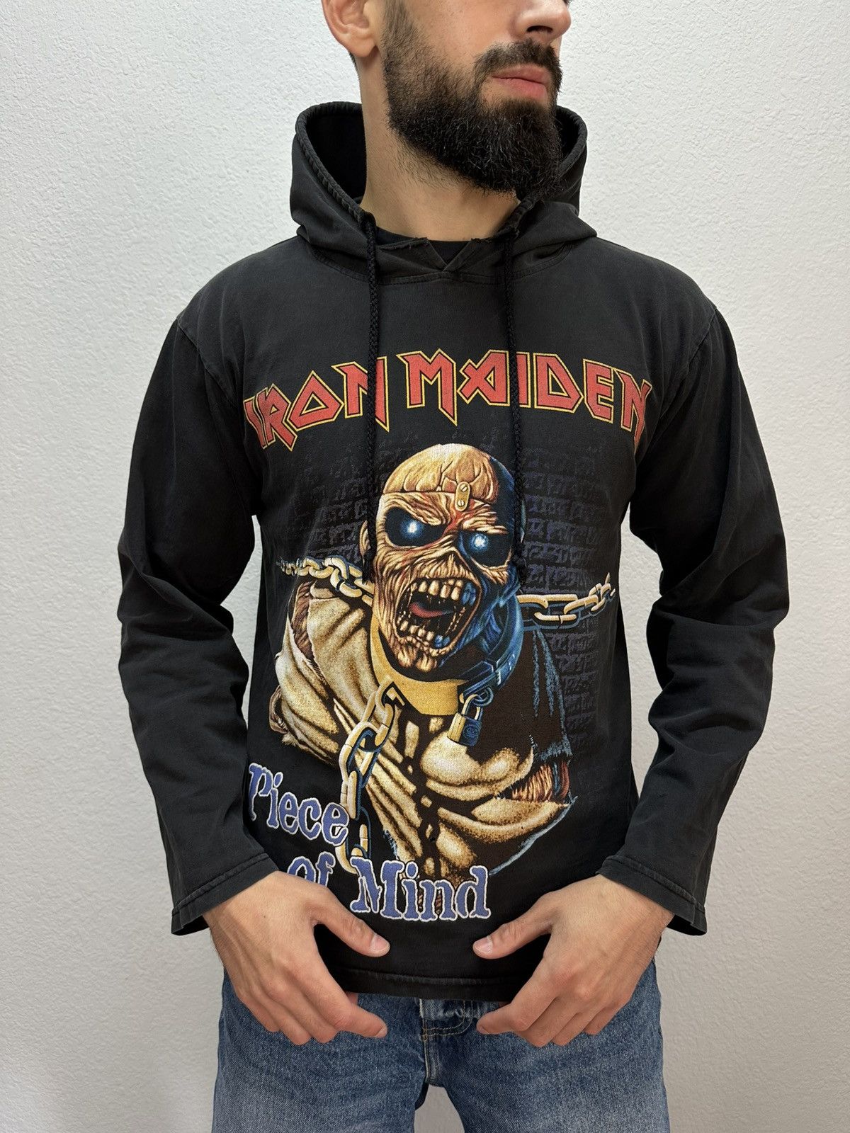 Band Tees Vintage Iron Maiden Big Logo Hoodie 90s Piece of Mind Size US S / EU 44-46 / 1 - 1 Thumbnail