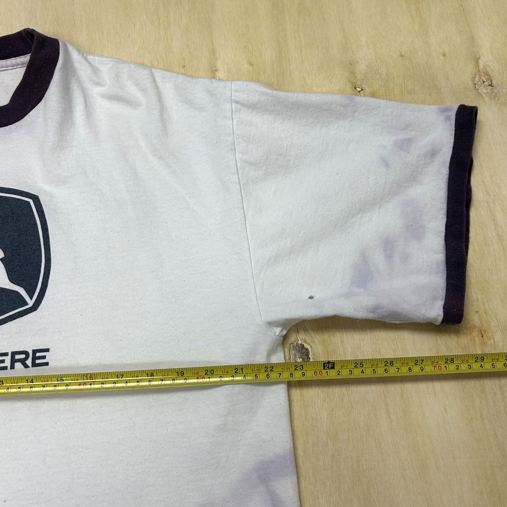 John Deere VINTAGE John Deere Shirt Mens Large White Ringer Logo Farm Graphic Tee T-Shirt Size US L / EU 52-54 / 3 - 7 Thumbnail
