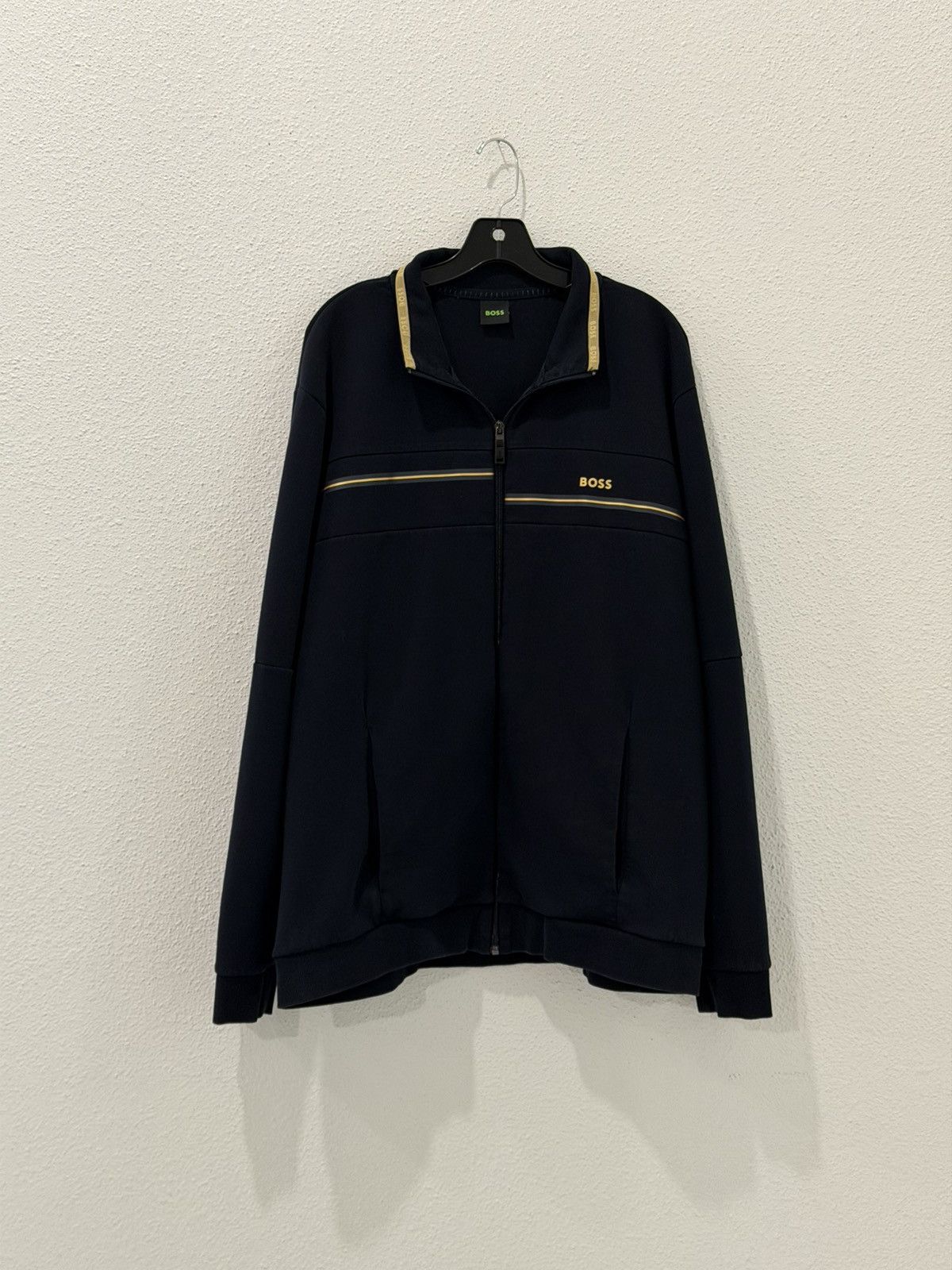 Hugo Boss Hugo Boss Men’s Cotton Track Jacket Navy Blue Gold Fits XL Size US XXL / EU 58 / 5 - 7 Thumbnail