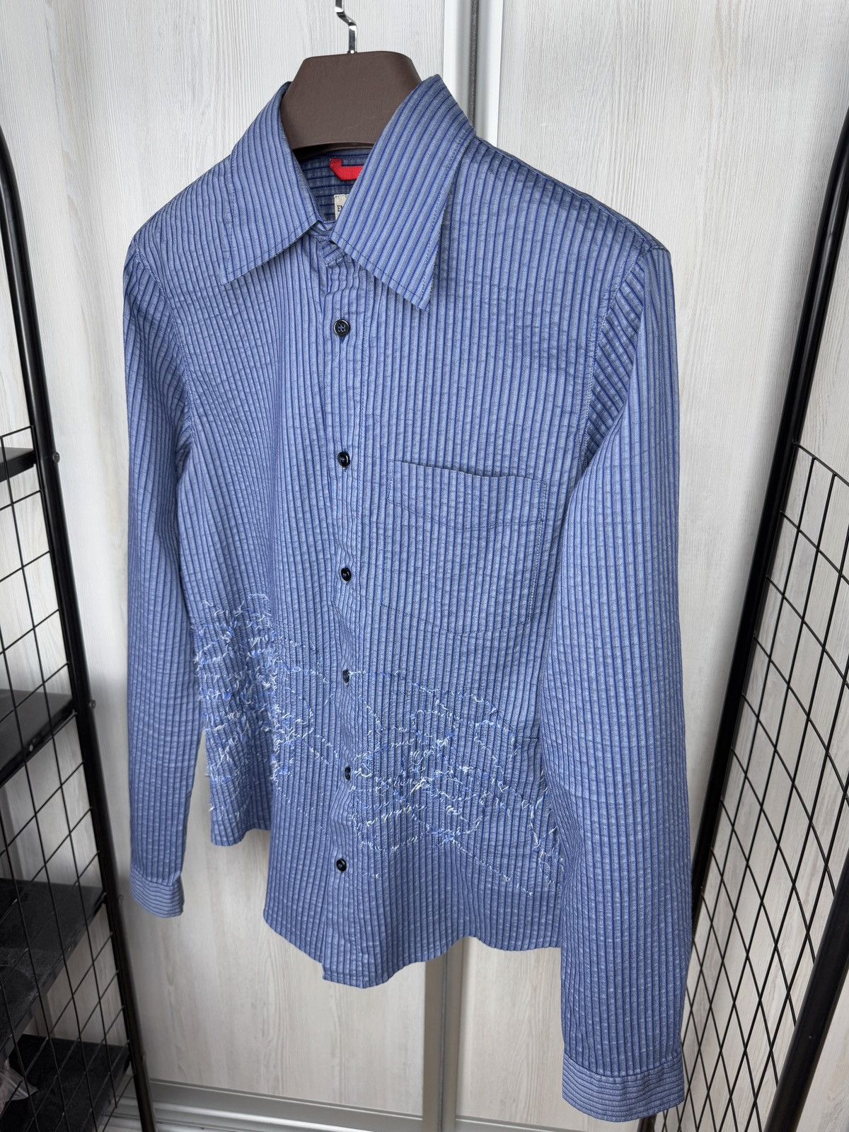 Emporio Armani Emporio Armani vintage archive embroidery logo striped shirt Size US M / EU 48-50 / 2 - 8 Thumbnail