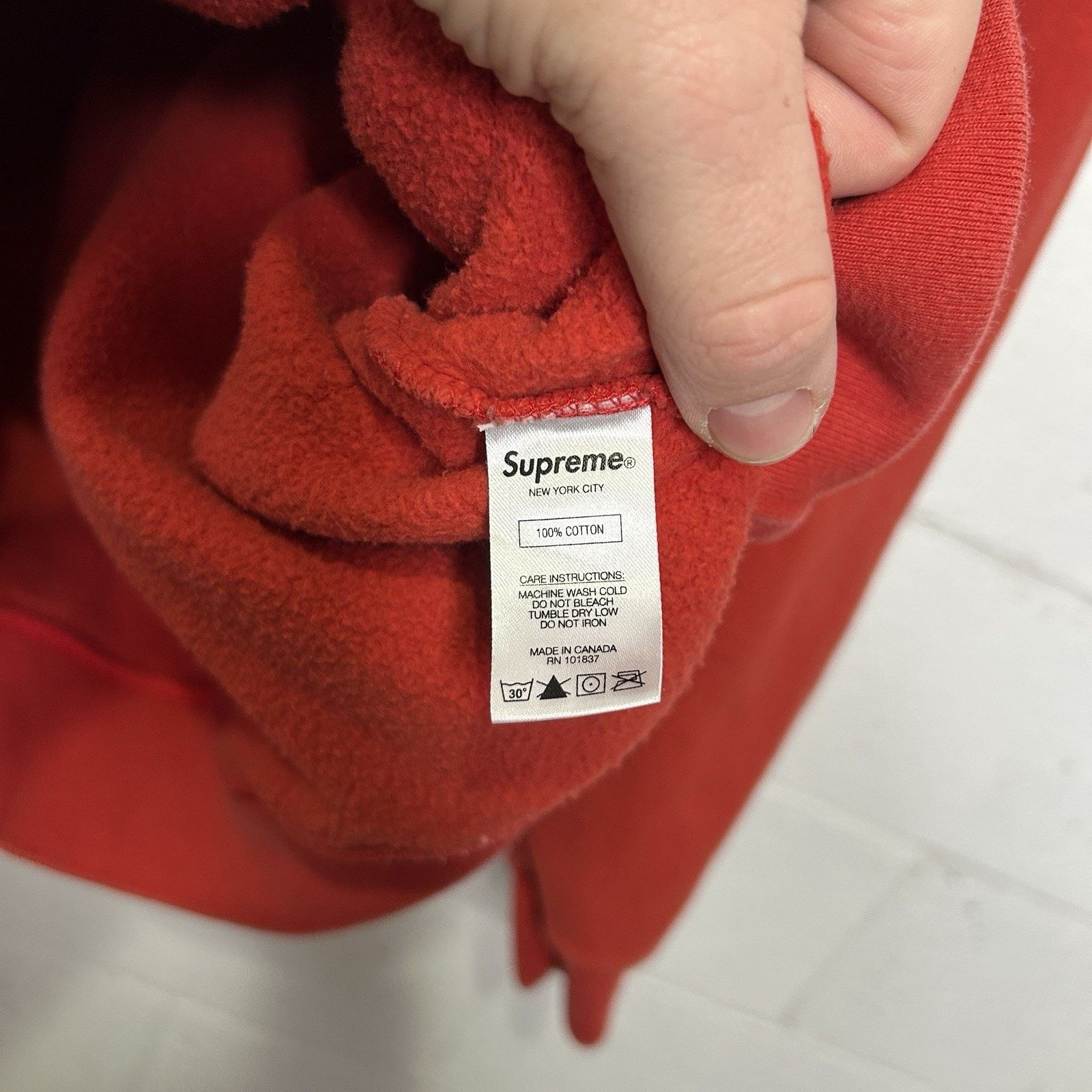 Supreme Supreme Don't Care Sweatshirt Hoodie “Burnt Red” FW21 Size US S / EU 44-46 / 1 - 9 Thumbnail