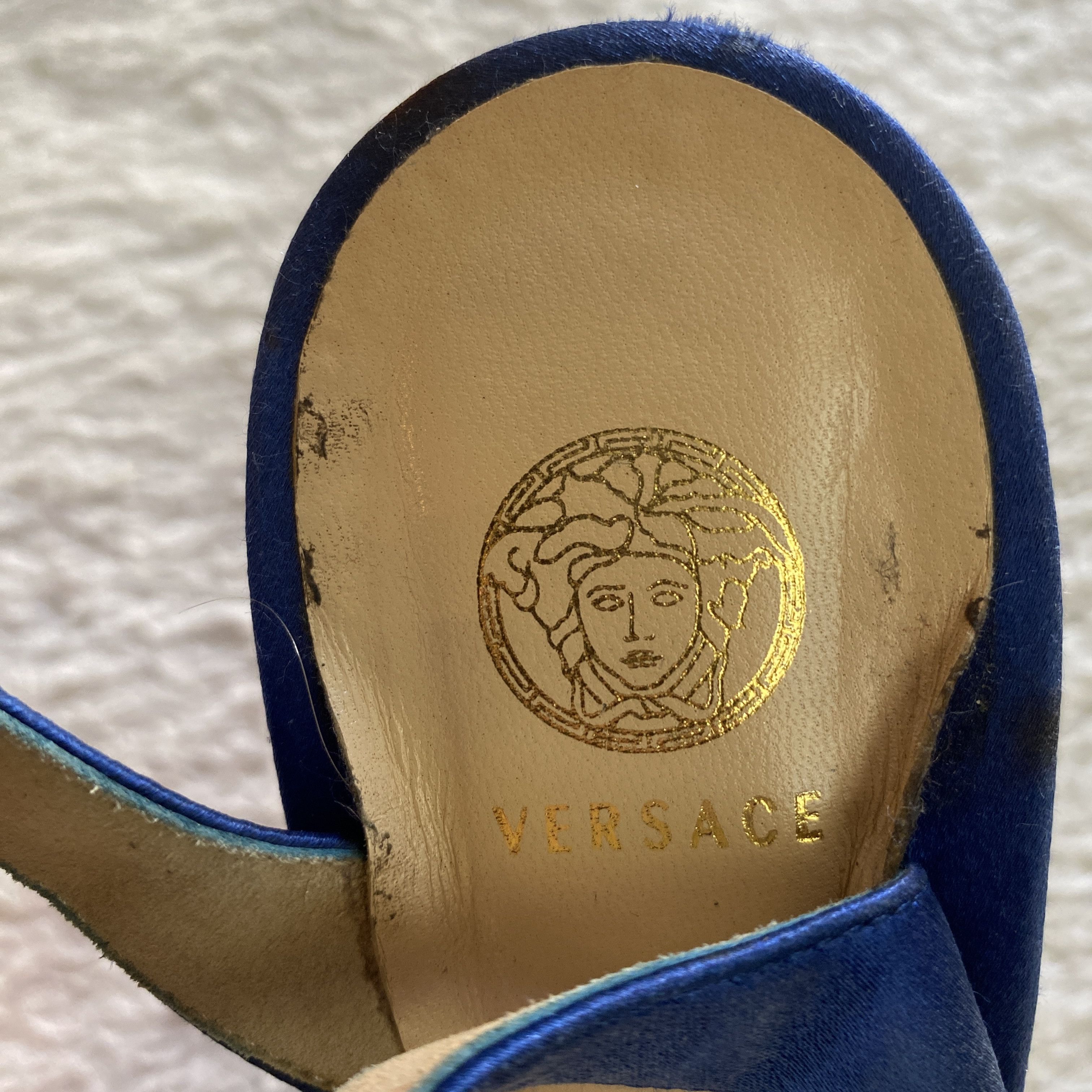 Versace Versace S/S 2008 Blue Silk Tassel Heels – Open Toe Sandals Size US 8 / IT 38 - 24 Thumbnail