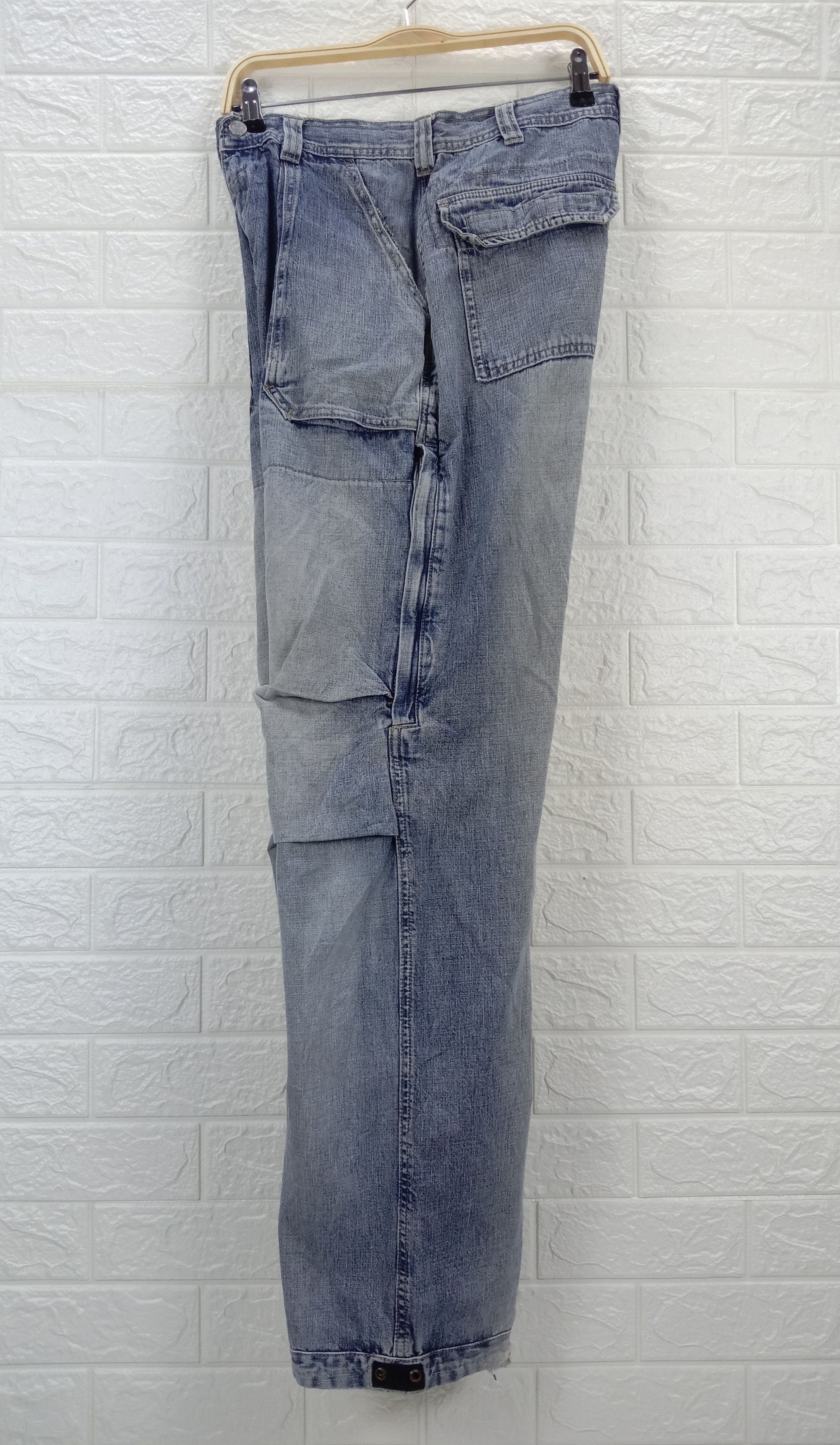 Japanese Brand Baggy Jeans Vintage Japanese Multi Pocket Wide Denim Size US 31 - 10 Thumbnail