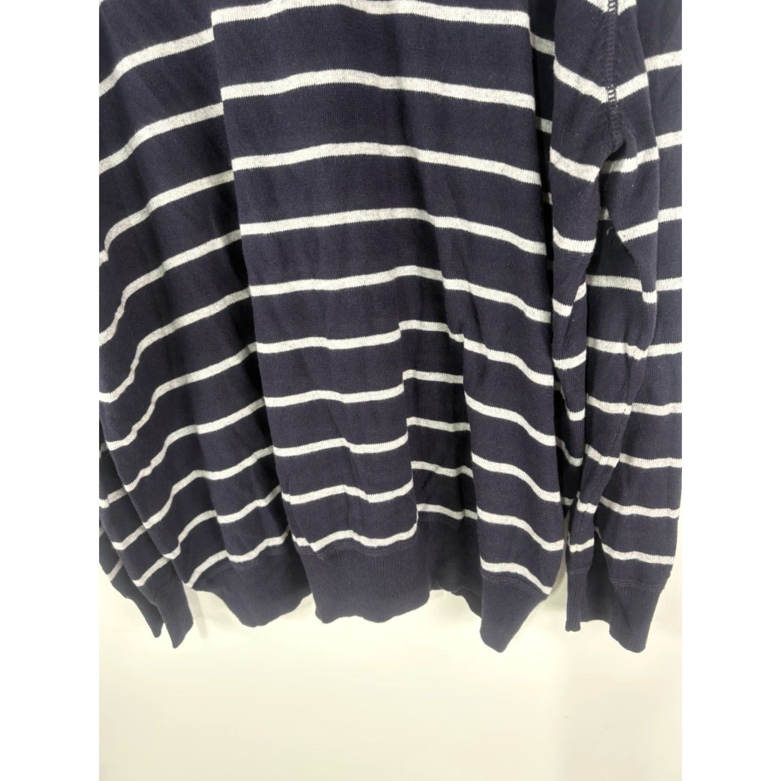 Lands' End Lands' End Men’s Sweater 2XL Casual Crew Neck Pullover Blue Stripe Cashmere Cotton Knit Size US XXL / EU 58 / 5 - 3 Thumbnail