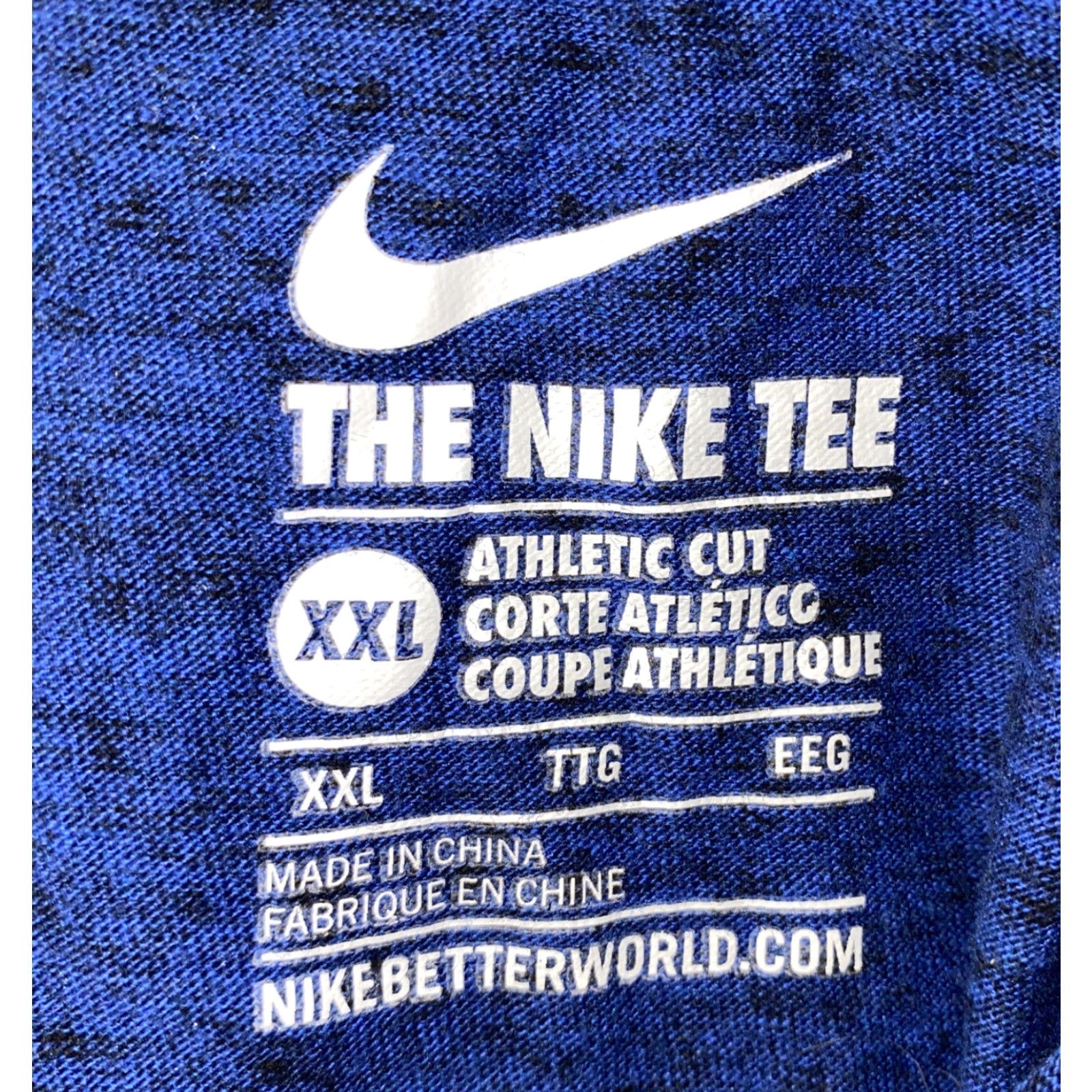 Nike Nike T-Shirt Mens 2XL Short Sleeve Cotton Blue Basic Tee Regular Fit Size US XXL / EU 58 / 5 - 4 Thumbnail