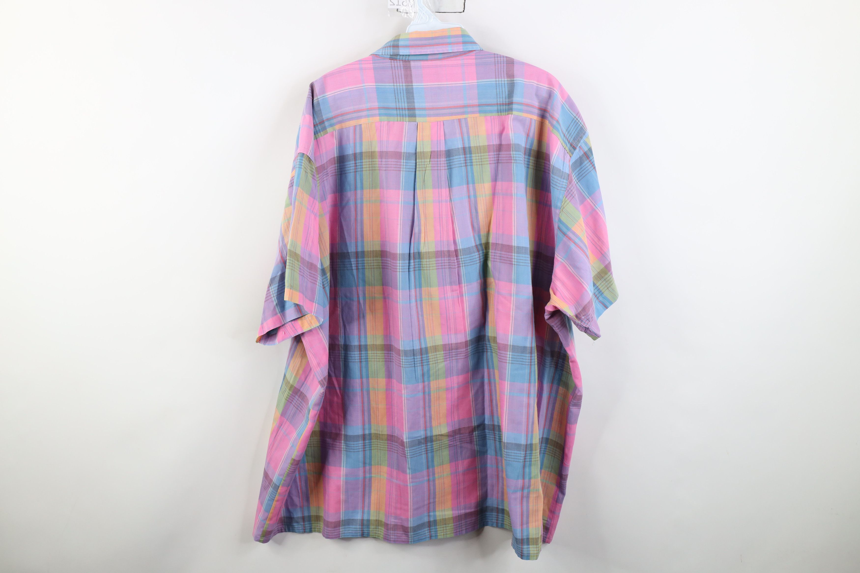 Vintage Vintage 90s Streetwear Madras Short Sleeve Button Shirt Size US XXL / EU 58 / 5 - 11 Thumbnail