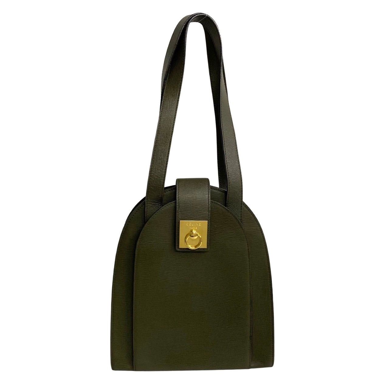 image of Celine Leather Tote Bag in Green, Women's
