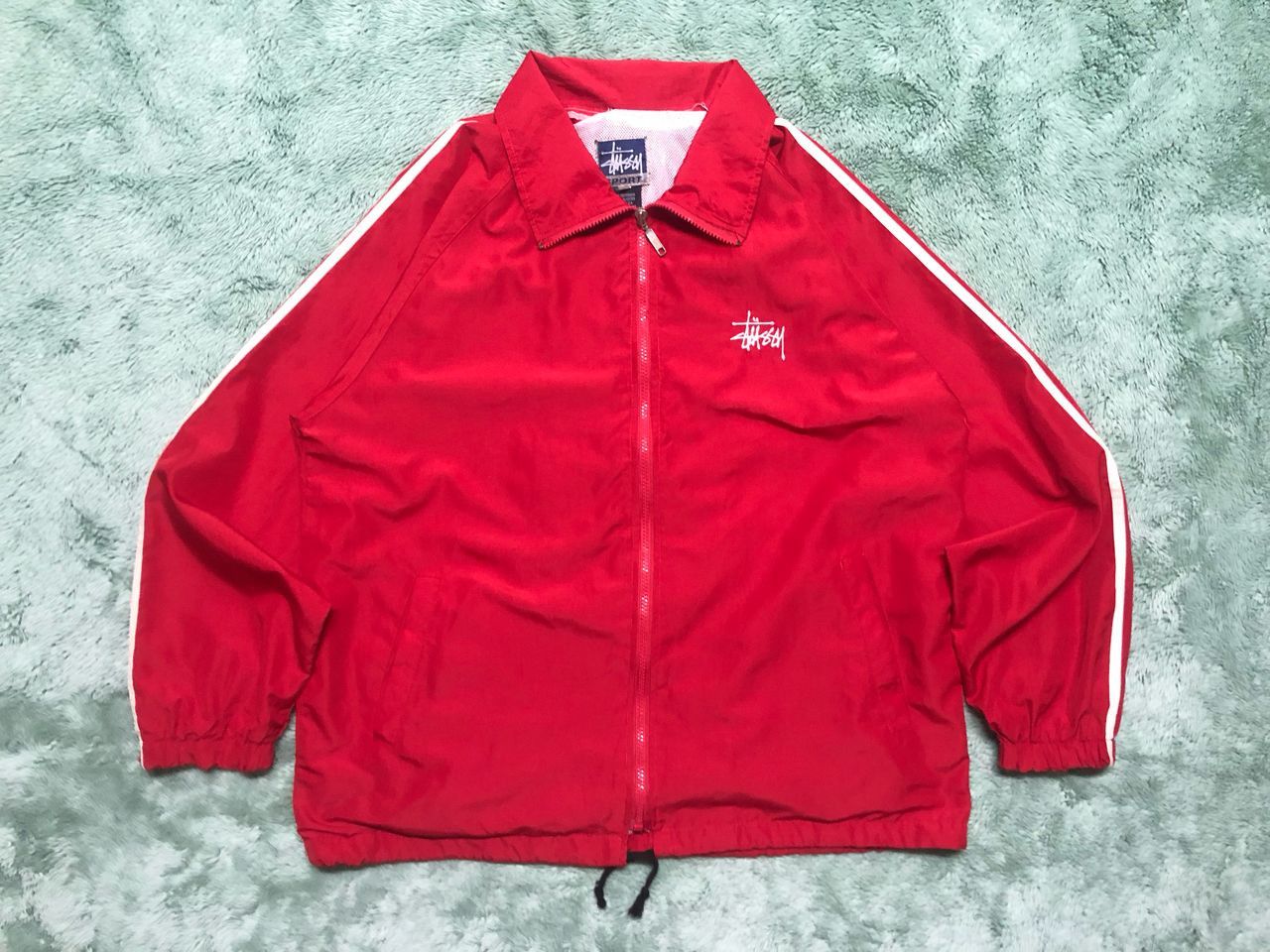 Stussy VINTAGE STUSSY SPORT RED WINDBREAKER LIGHT JACKET Size US L / EU 52-54 / 3 - 1 Thumbnail