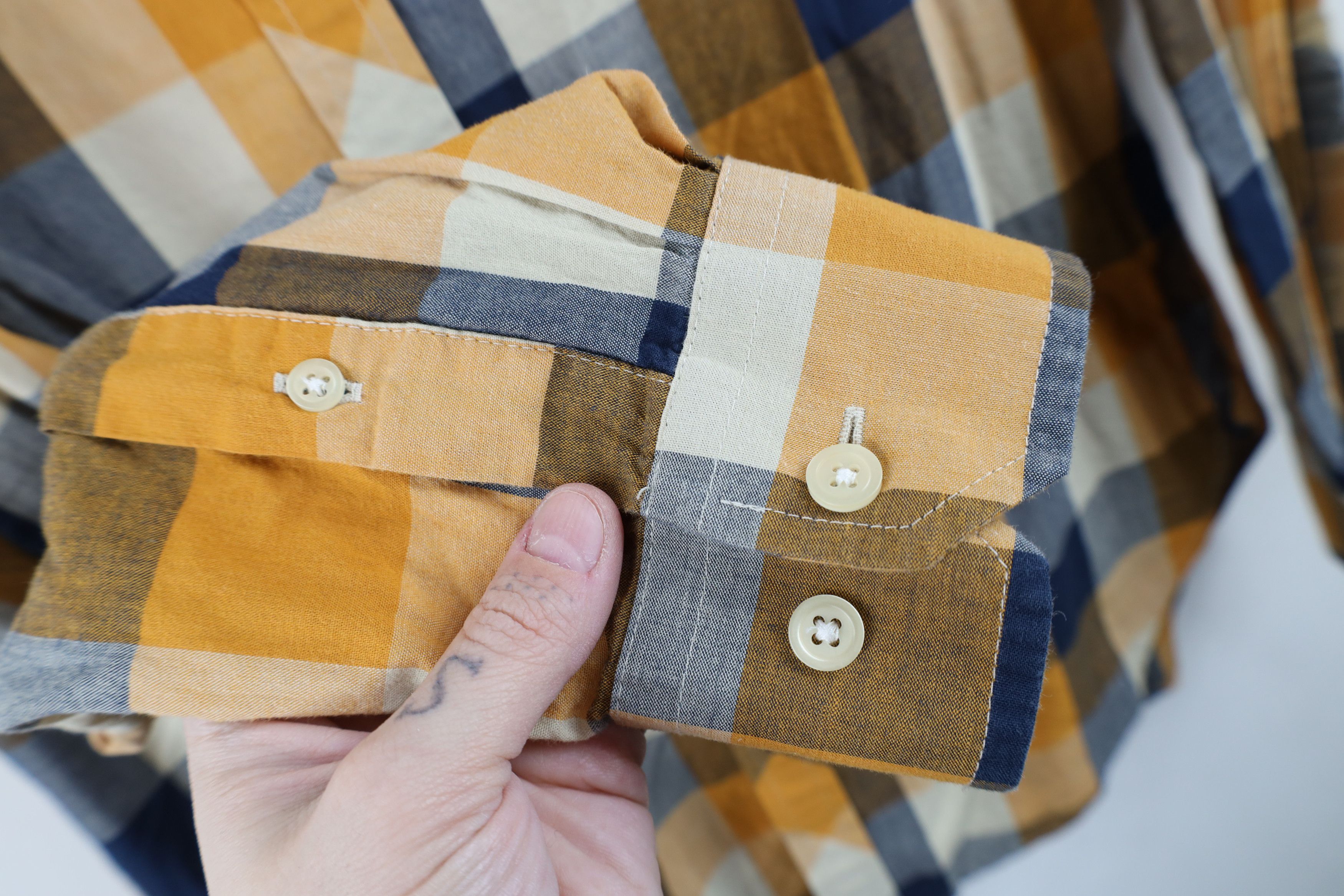 L.L. Bean LL Bean Checkered Collared Button Down Shirt Orange Cotton Size US S / EU 44-46 / 1 - 4 Thumbnail
