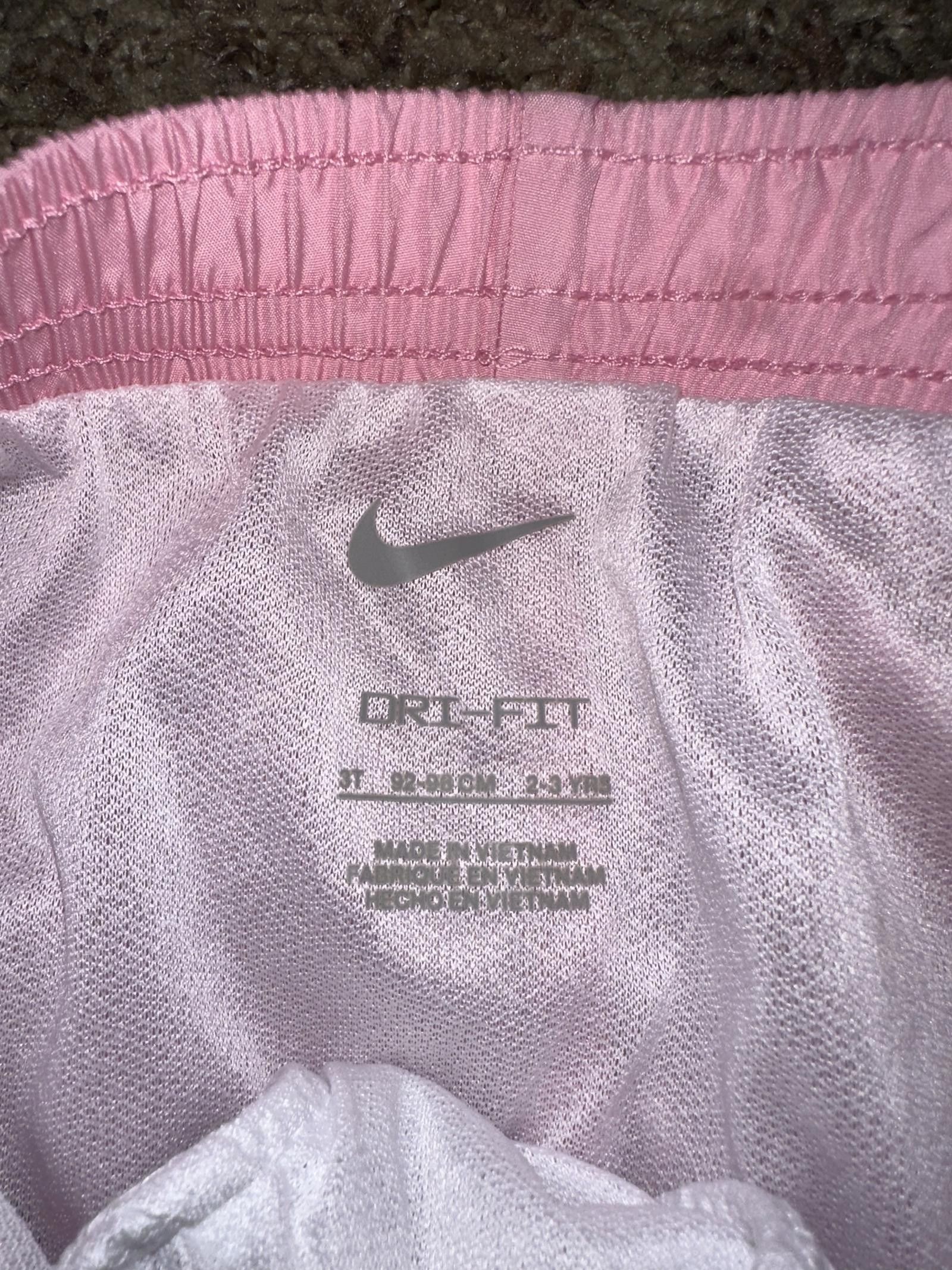 Nike Nike Girl`s Dri FIT Printed Dry Tempo Running Pink Shorts Size 24" / US 00 / IT 34 - 3 Thumbnail