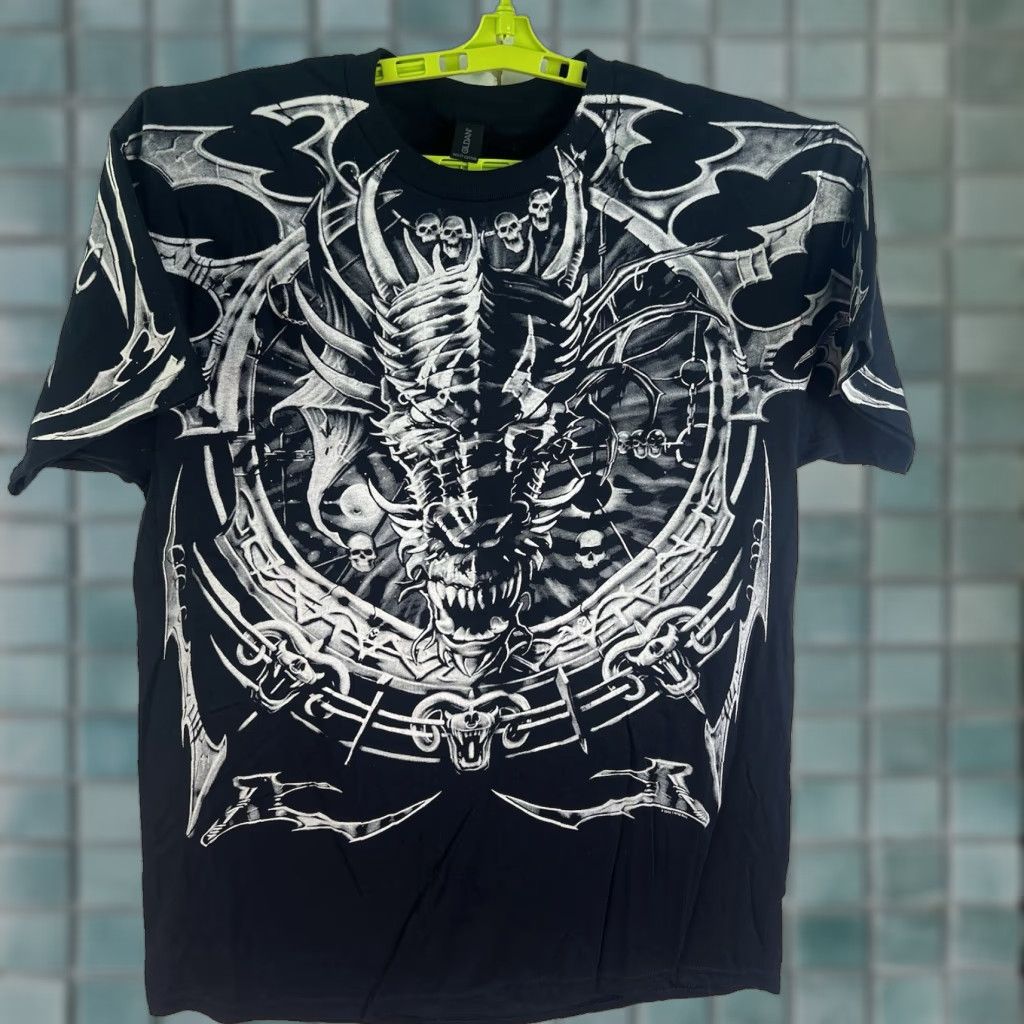 Liquid Blue Liquid Blue Men’s T-Shirt L Black Skull Dragon Graphic 2000s Y2K Limited Edition Size US L / EU 52-54 / 3 - 1 Thumbnail