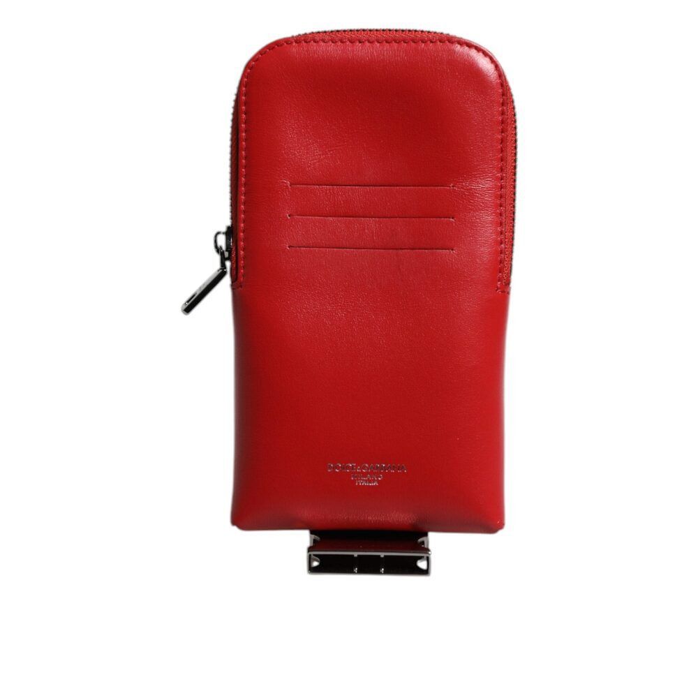 Dolce & Gabbana Dolce & Gabbana Red Leather Logo Zip Around Card Holder Wide Size ONE SIZE - 1 Thumbnail