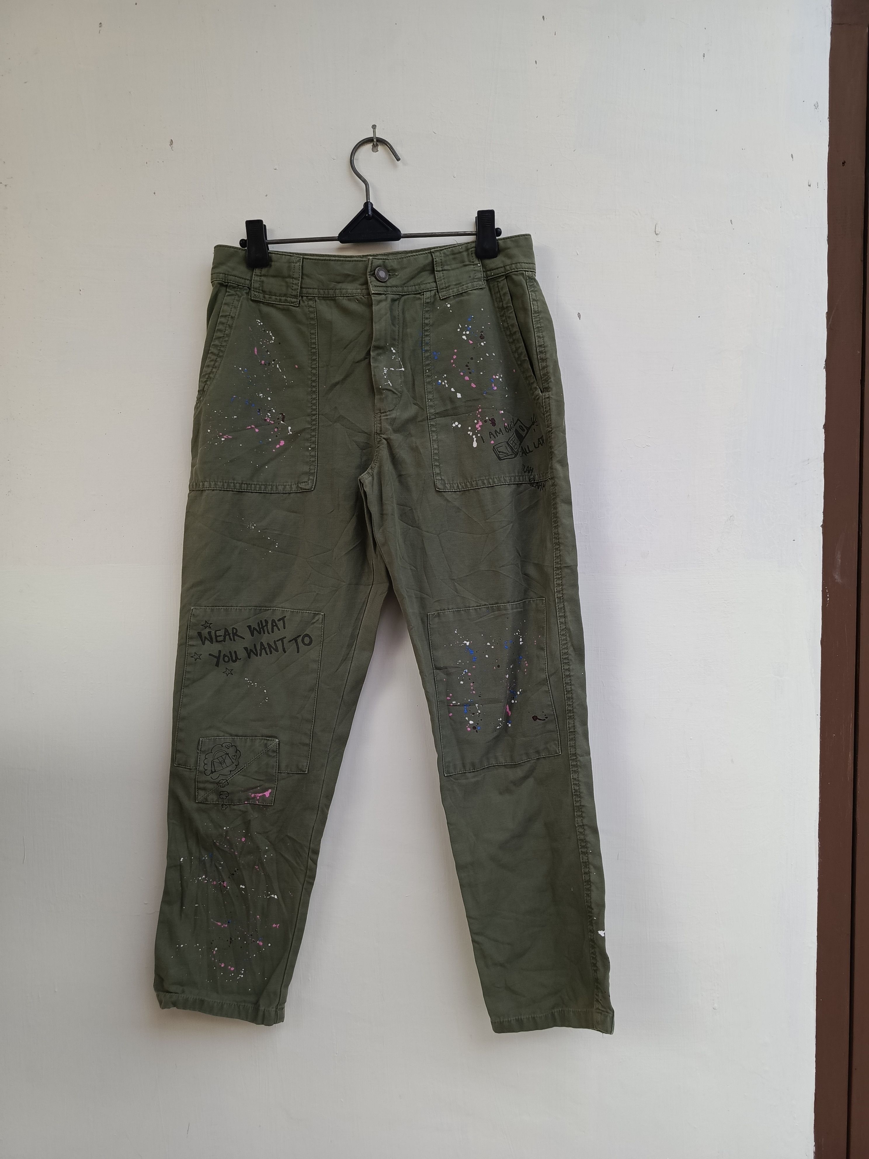 Zara Zara basic paint splatter pants Size 24" / US 00 / IT 34 - 1 Thumbnail