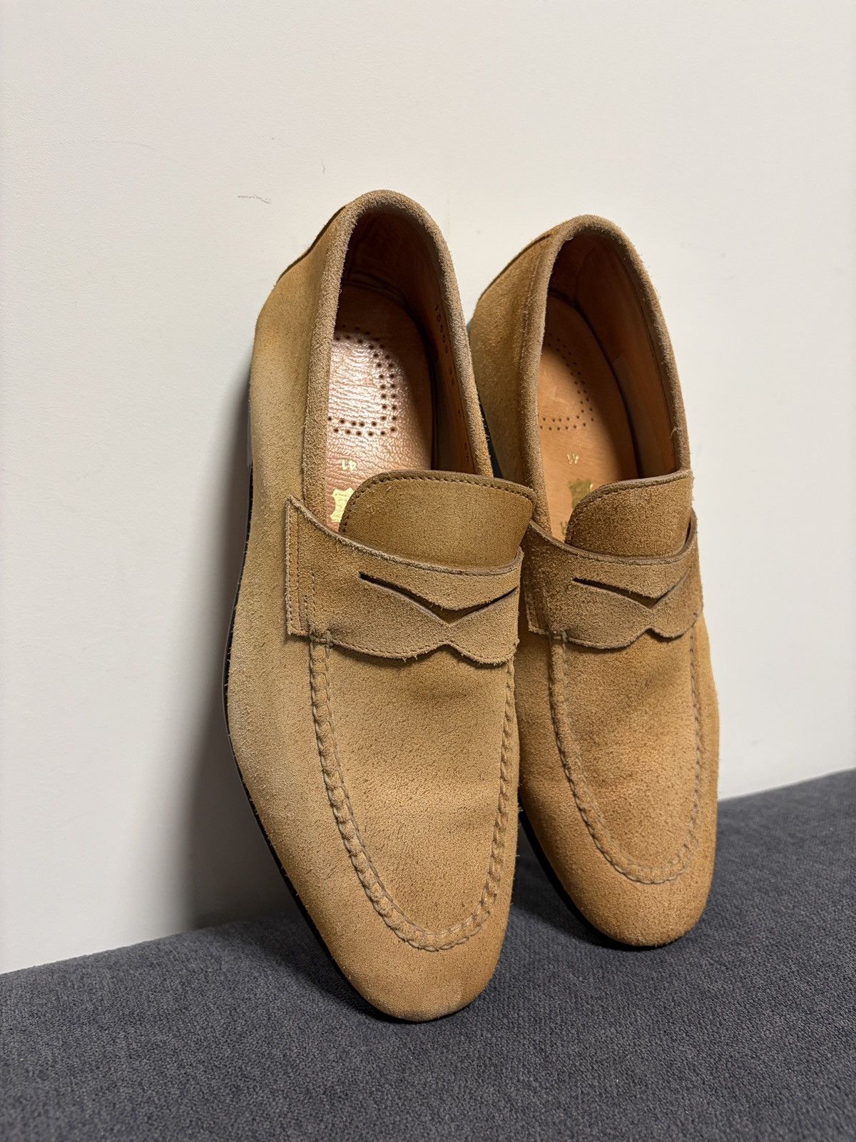 Santoni Santoni Suede Beige Loafers Size US 6.5 / EU 39-40 - 2 Thumbnail
